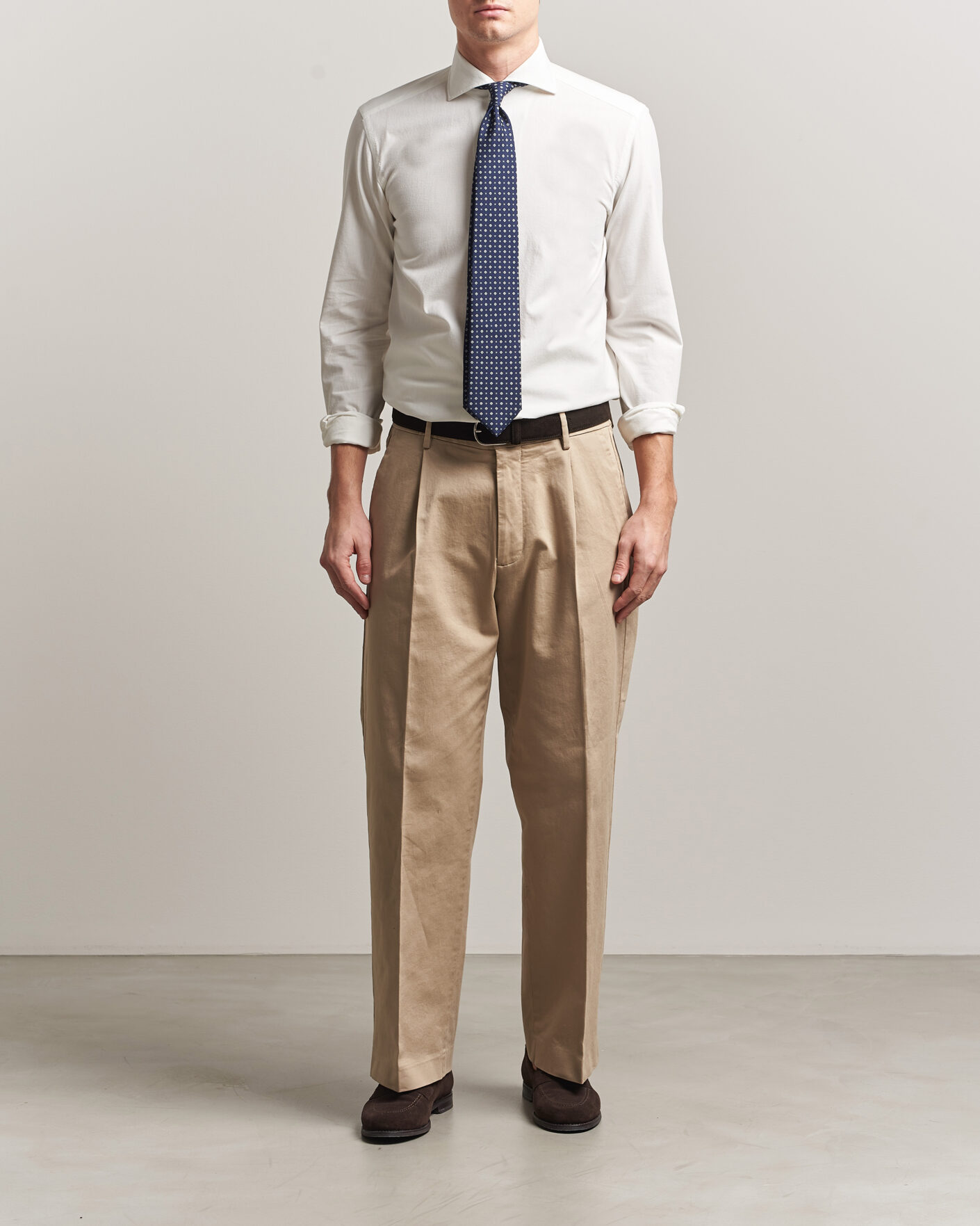 Herr | Skjortor | 100Hands | Washed Japanese Denim Shirt Off White