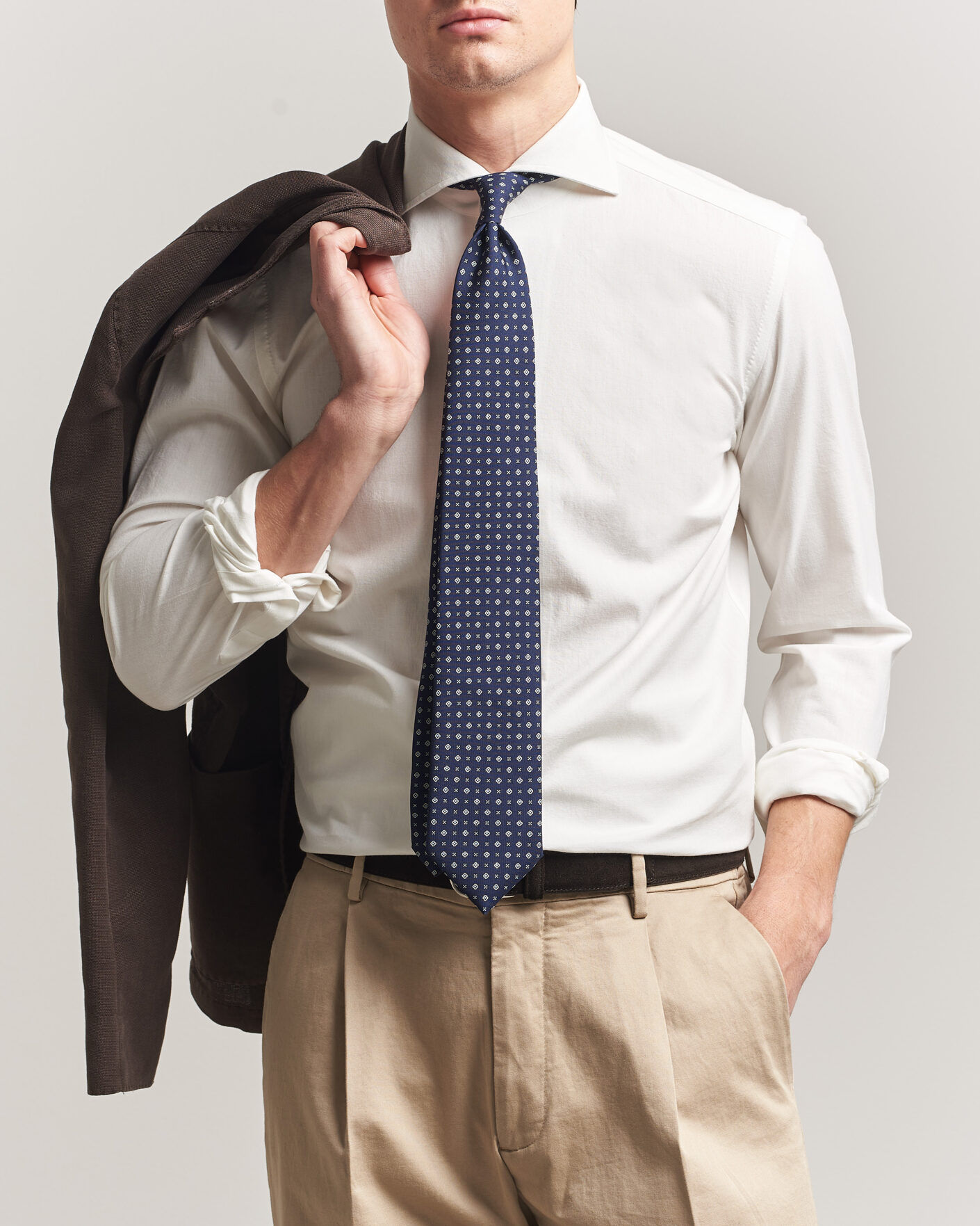 Herr | Skjortor | 100Hands | Washed Japanese Denim Shirt Off White