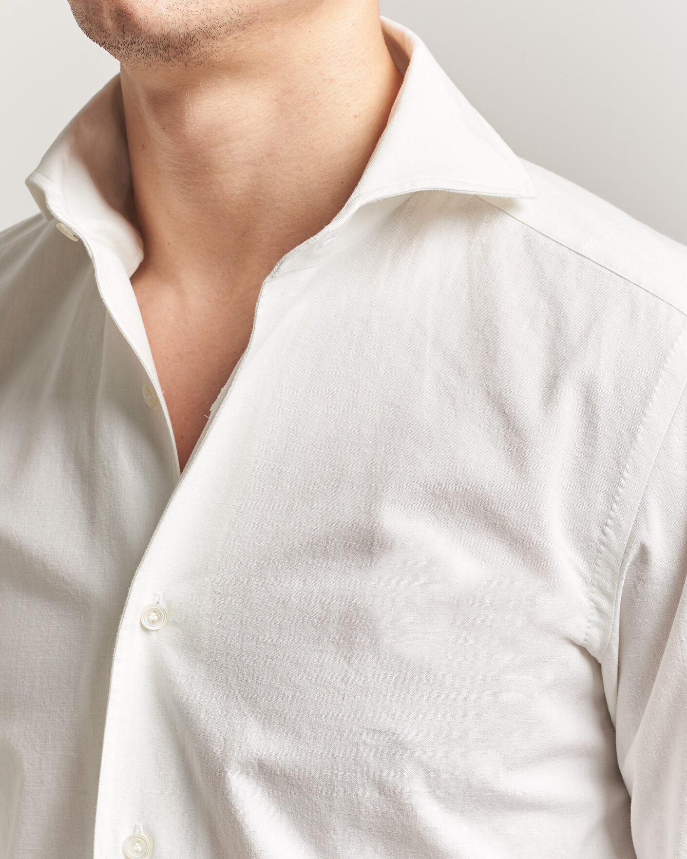 Herr | Skjortor | 100Hands | Washed Japanese Denim Shirt Off White