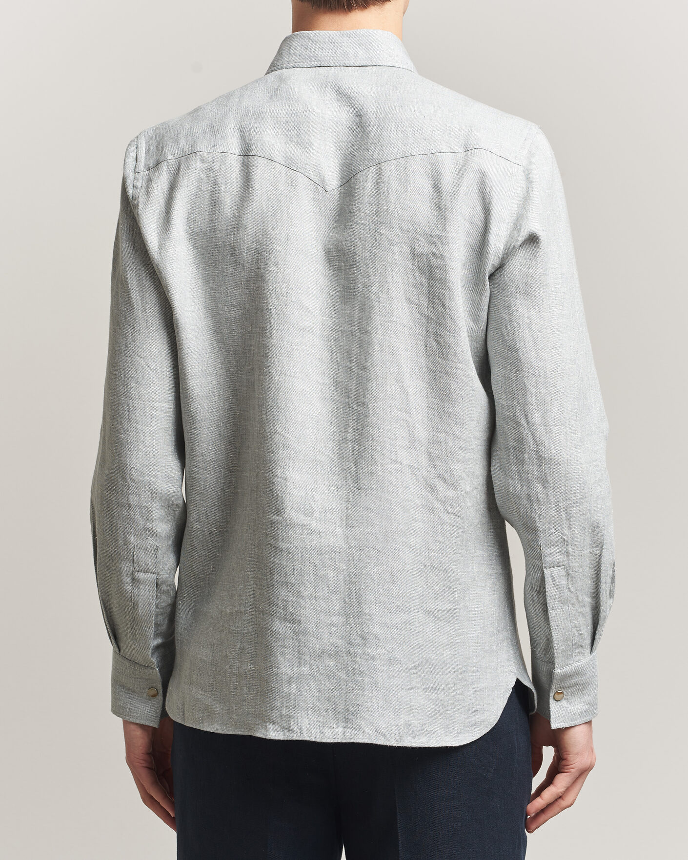 Herr | Skjortor | 100Hands | Two Pocket Western Linen Shirt Mint Green