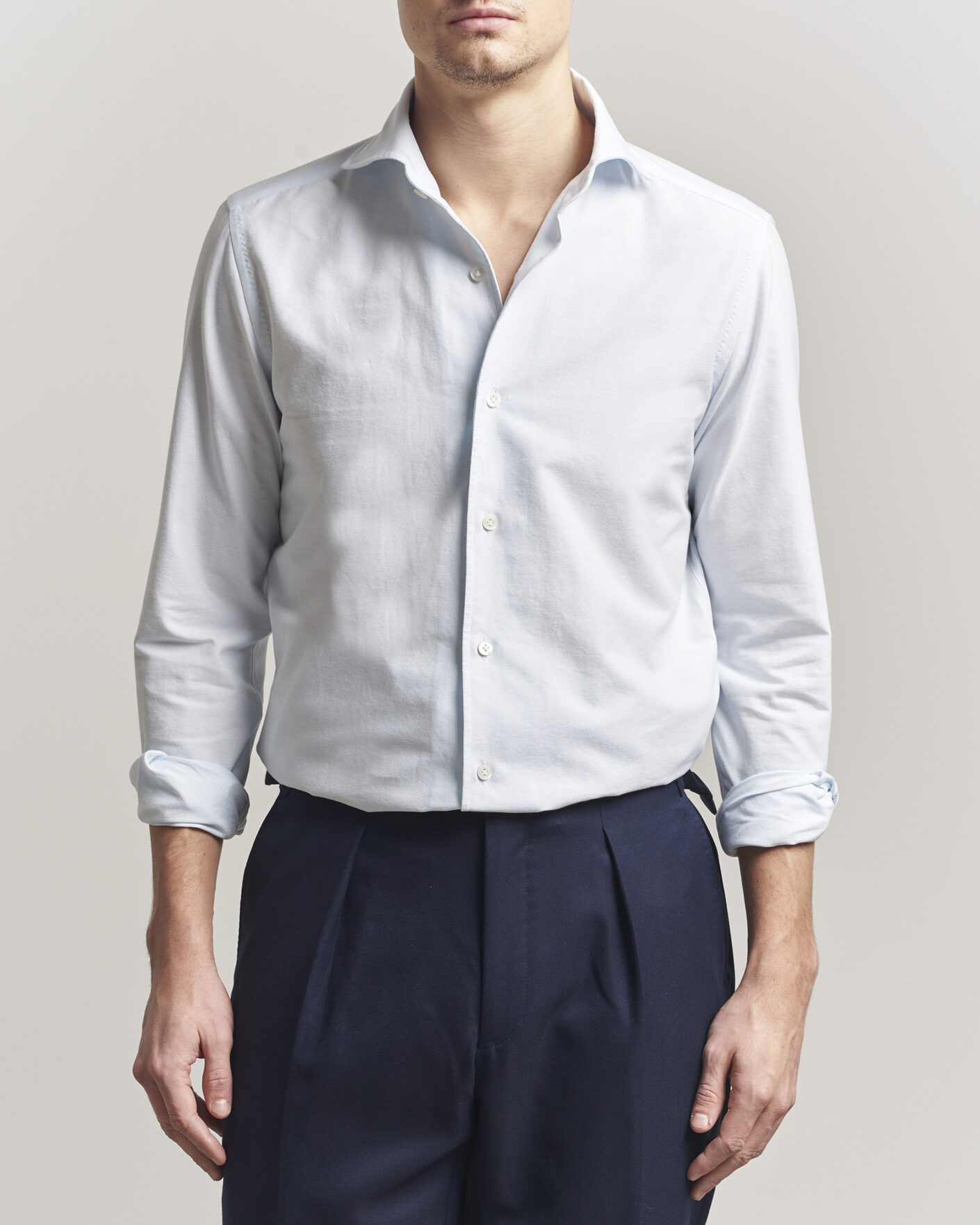 Herr | Skjortor | 100Hands | Washed Oxford Shirt Light Blue