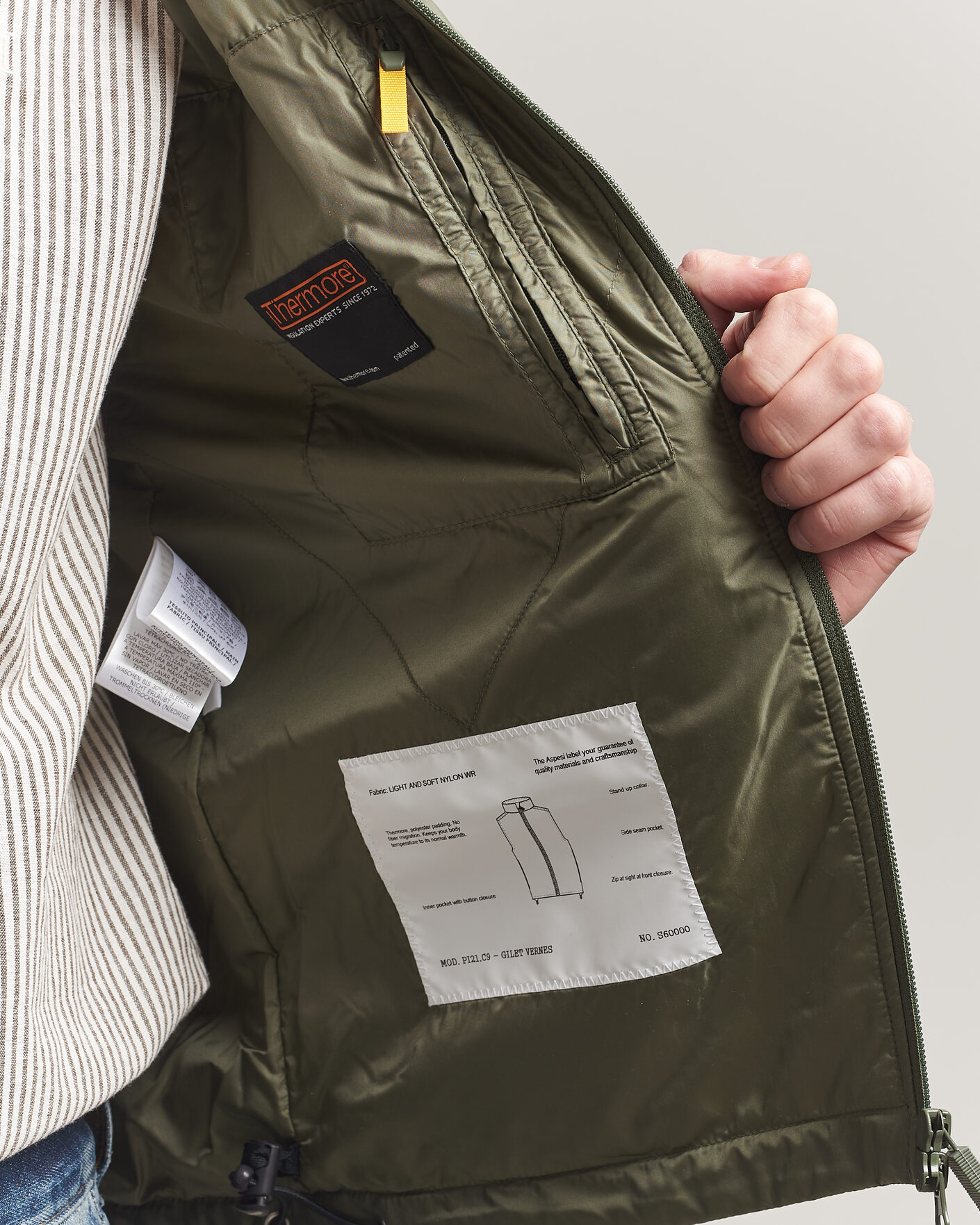 Herr | Västar | Aspesi | Vernes Nylon Gilet Olive