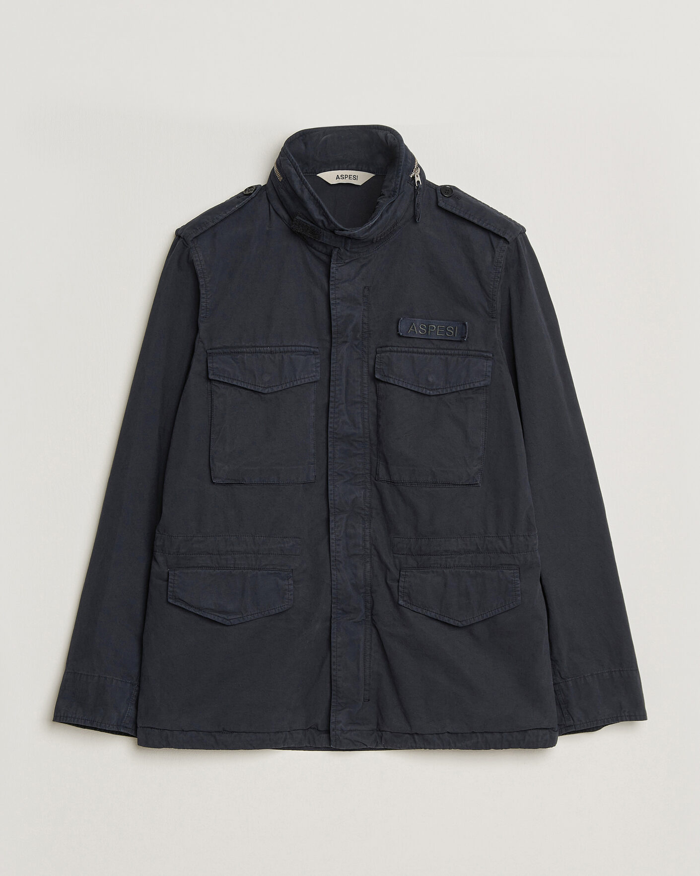 Herr | Jackor | Aspesi | Washed Cotton Field Jacket Navy