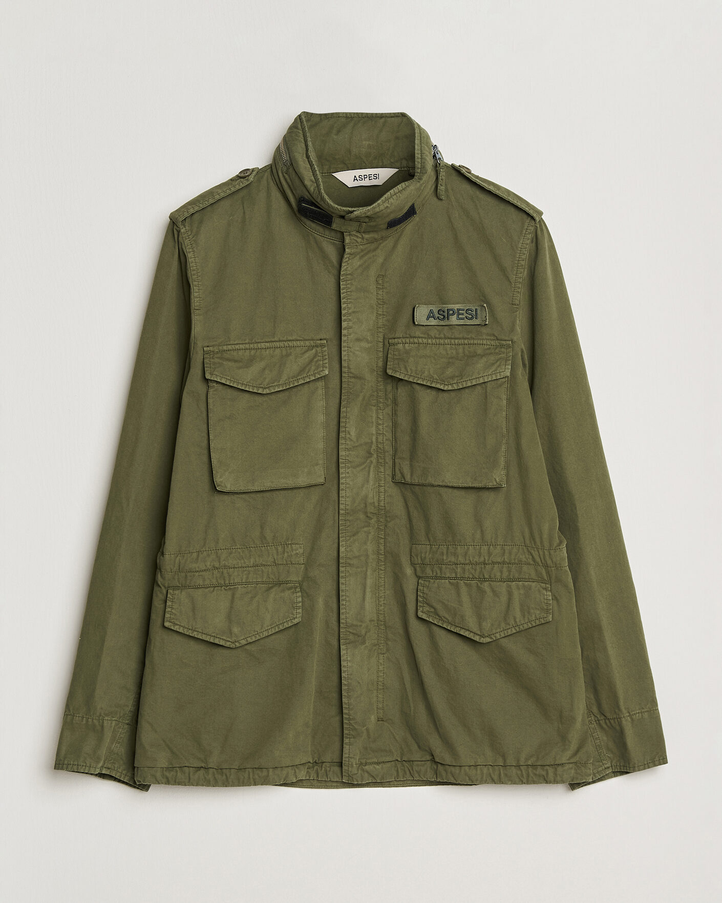Herr | Jackor | Aspesi | Washed Cotton Field Jacket Military