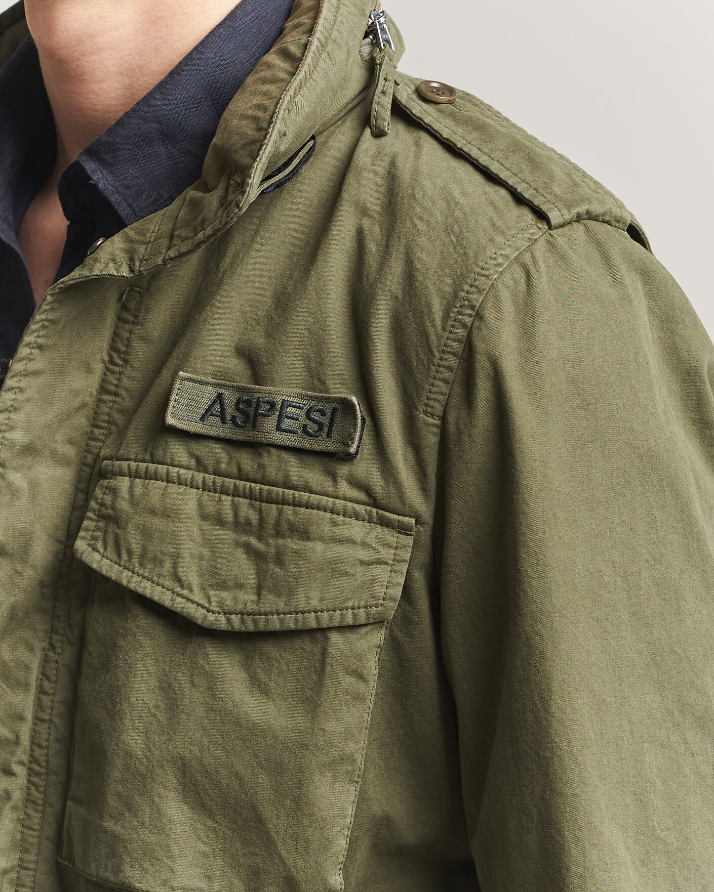 Herr | Jackor | Aspesi | Washed Cotton Field Jacket Military
