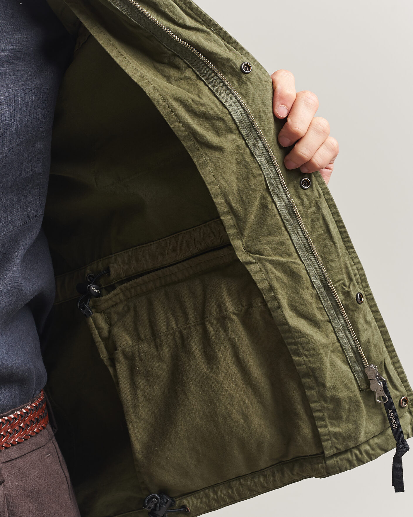 Herr | Jackor | Aspesi | Washed Cotton Field Jacket Military