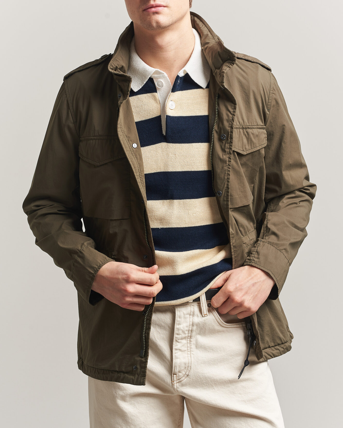 Herr | Jackor | Aspesi | Lightweight Cotton Field Jacket Military