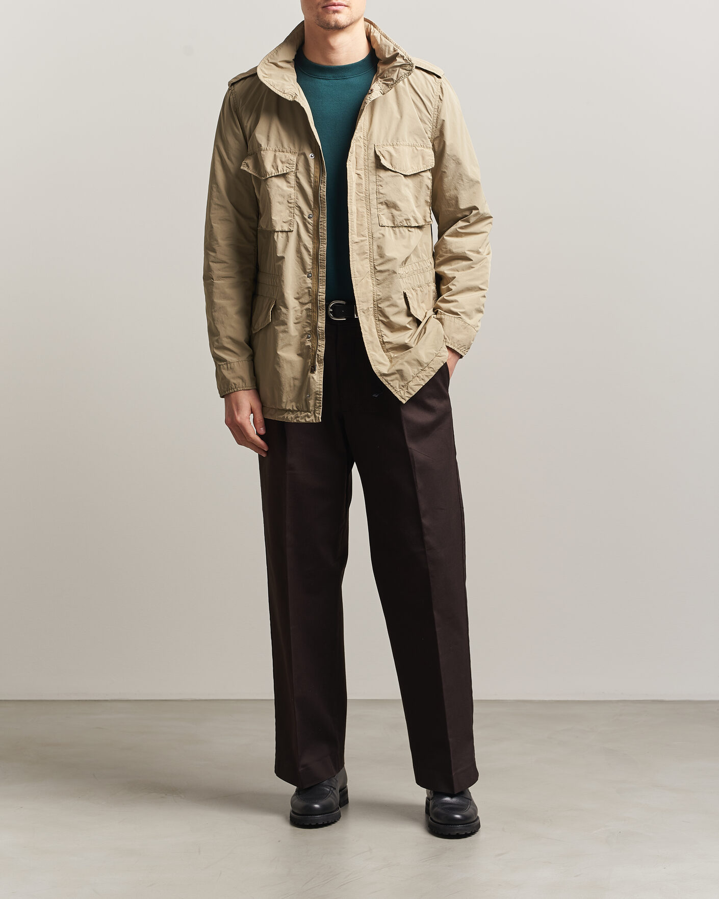 Herr | Jackor | Aspesi | Garment Dyed Field Jacket Sand