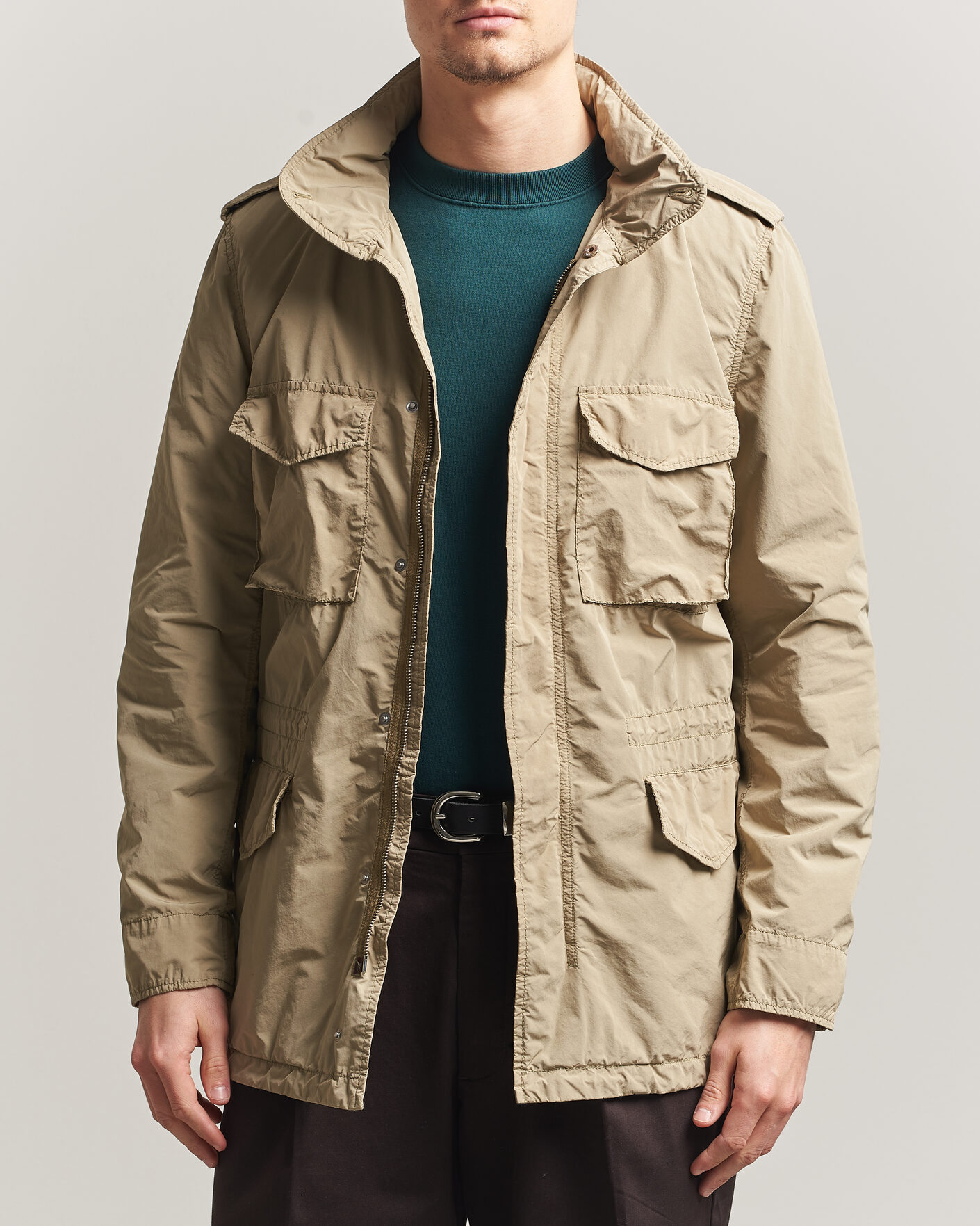 Herr | Jackor | Aspesi | Garment Dyed Field Jacket Sand