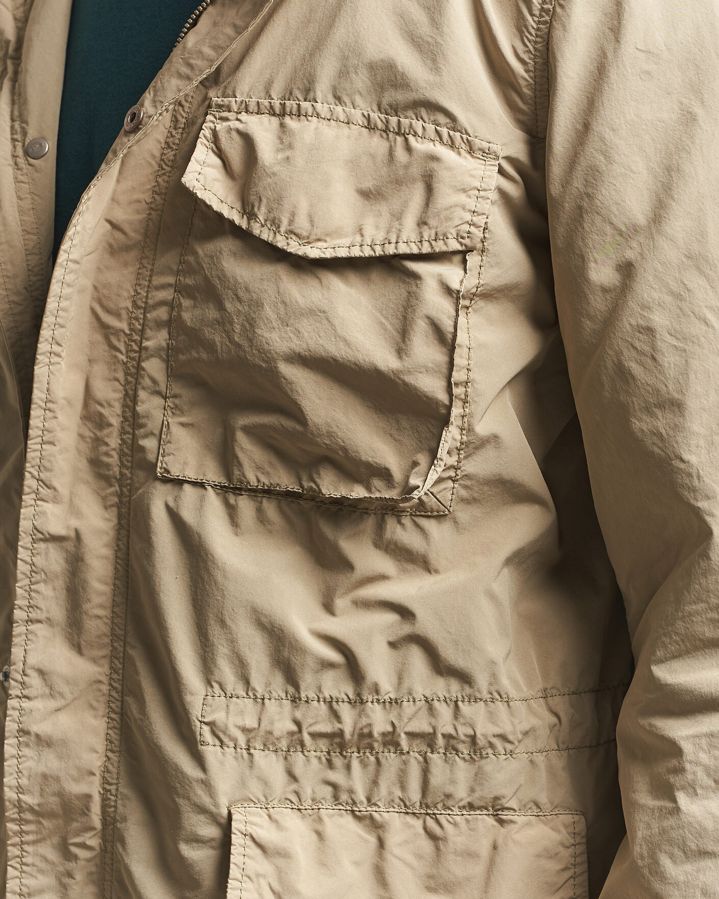 Herr | Jackor | Aspesi | Garment Dyed Field Jacket Sand