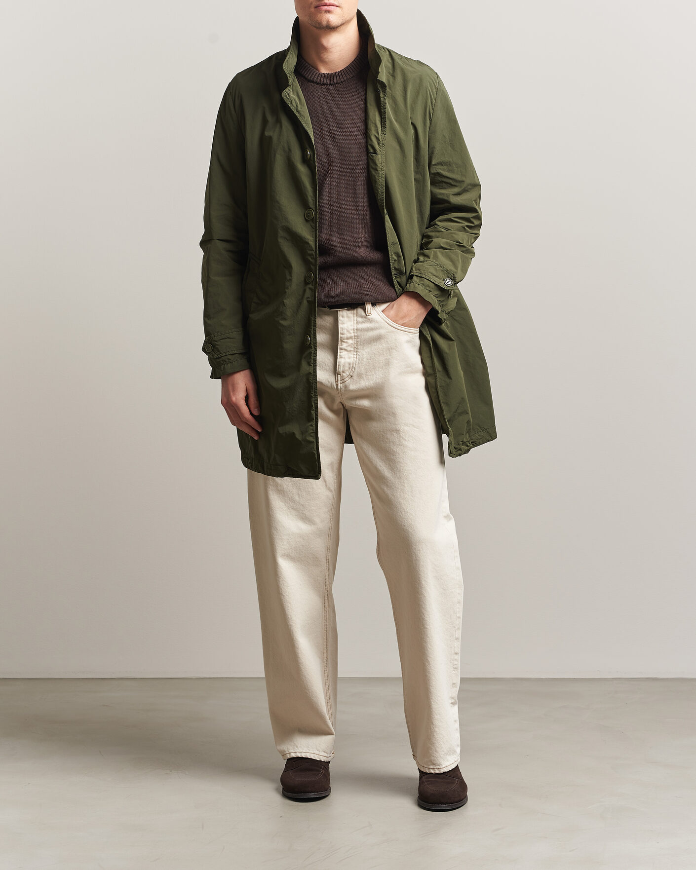 Herr | Jackor | Aspesi | Garment Dyed Lemon Coat Military