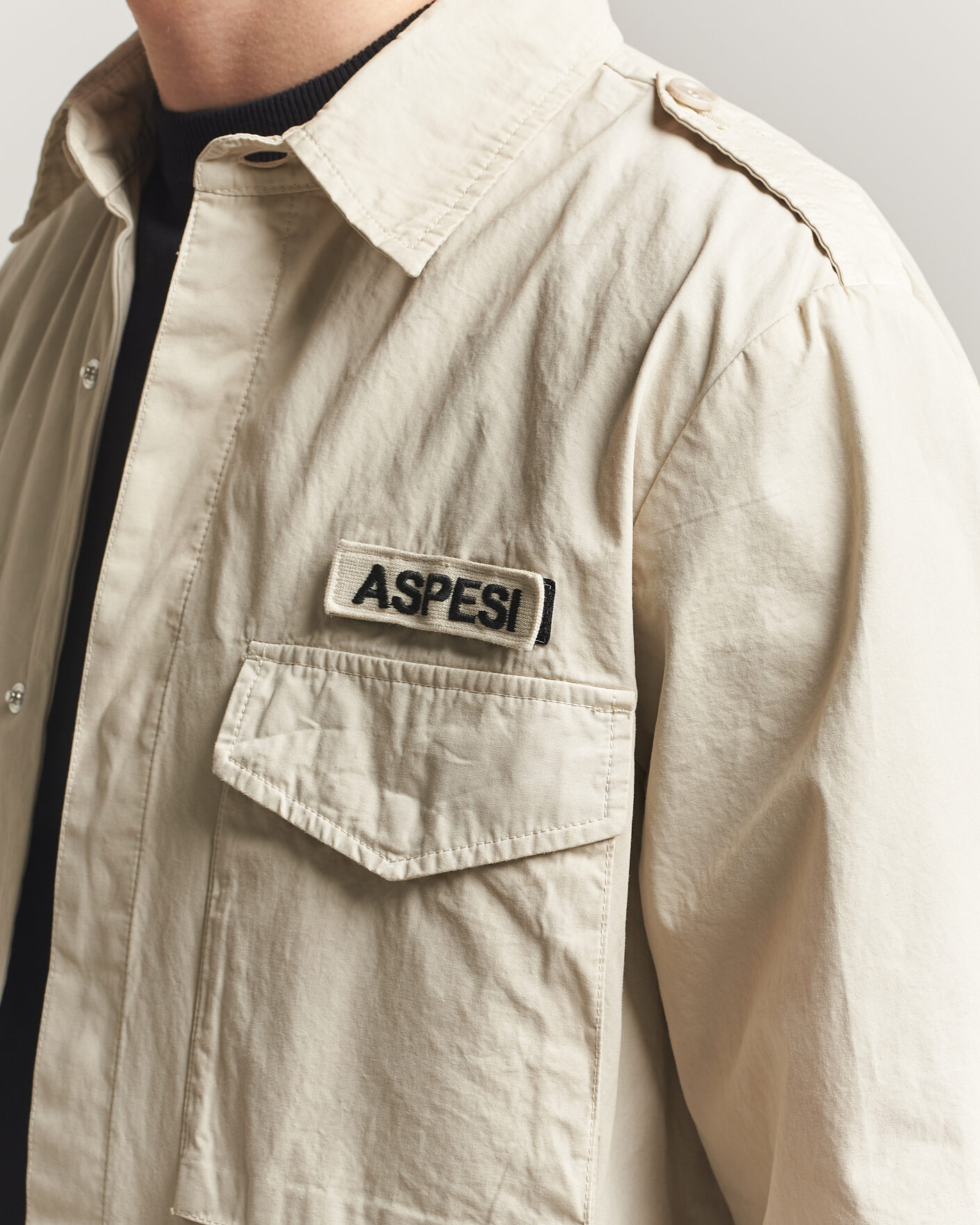 Herr | Jackor | Aspesi | Cotton Field Shirt Sand