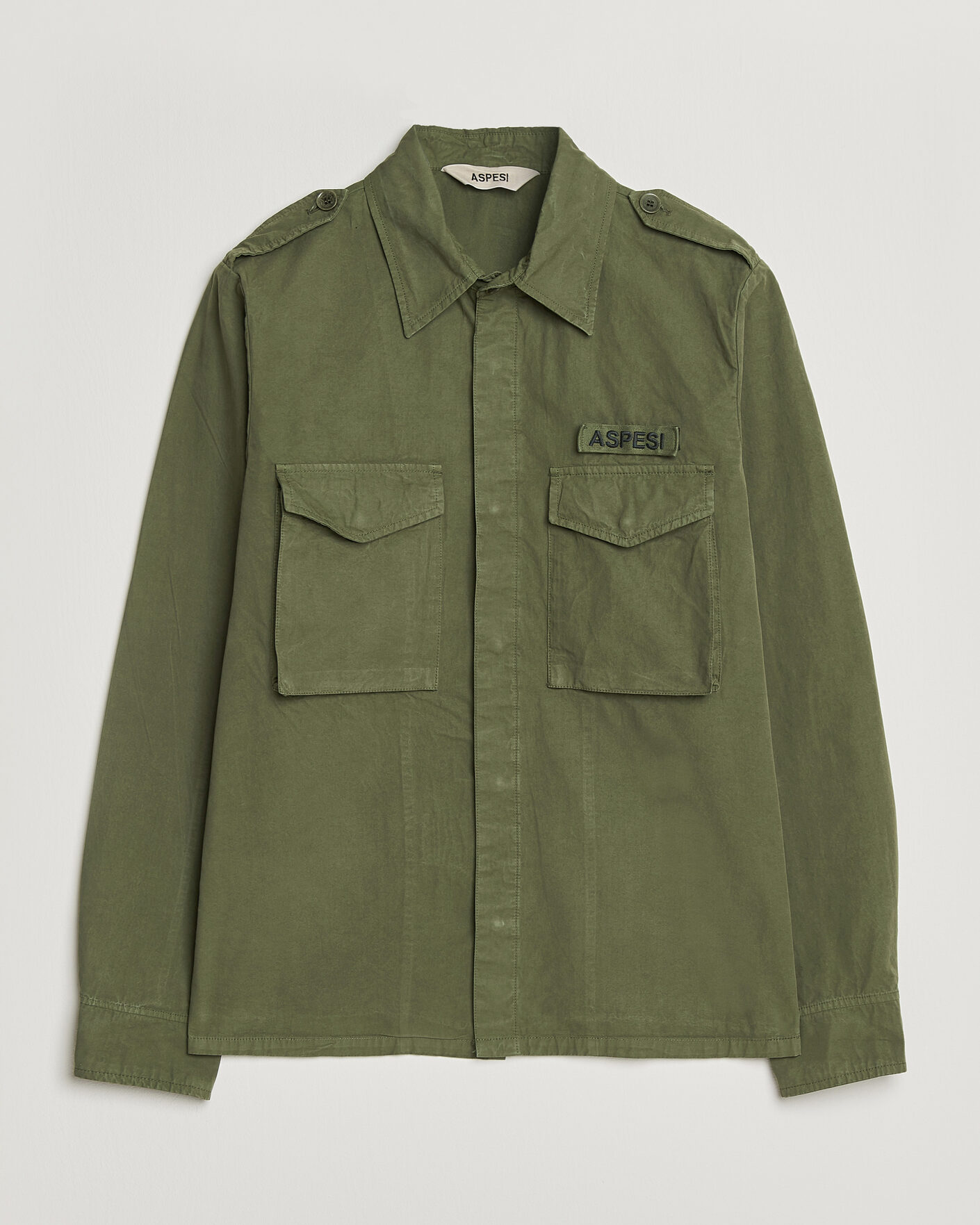 Herr | Jackor | Aspesi | Cotton Field Shirt Olive