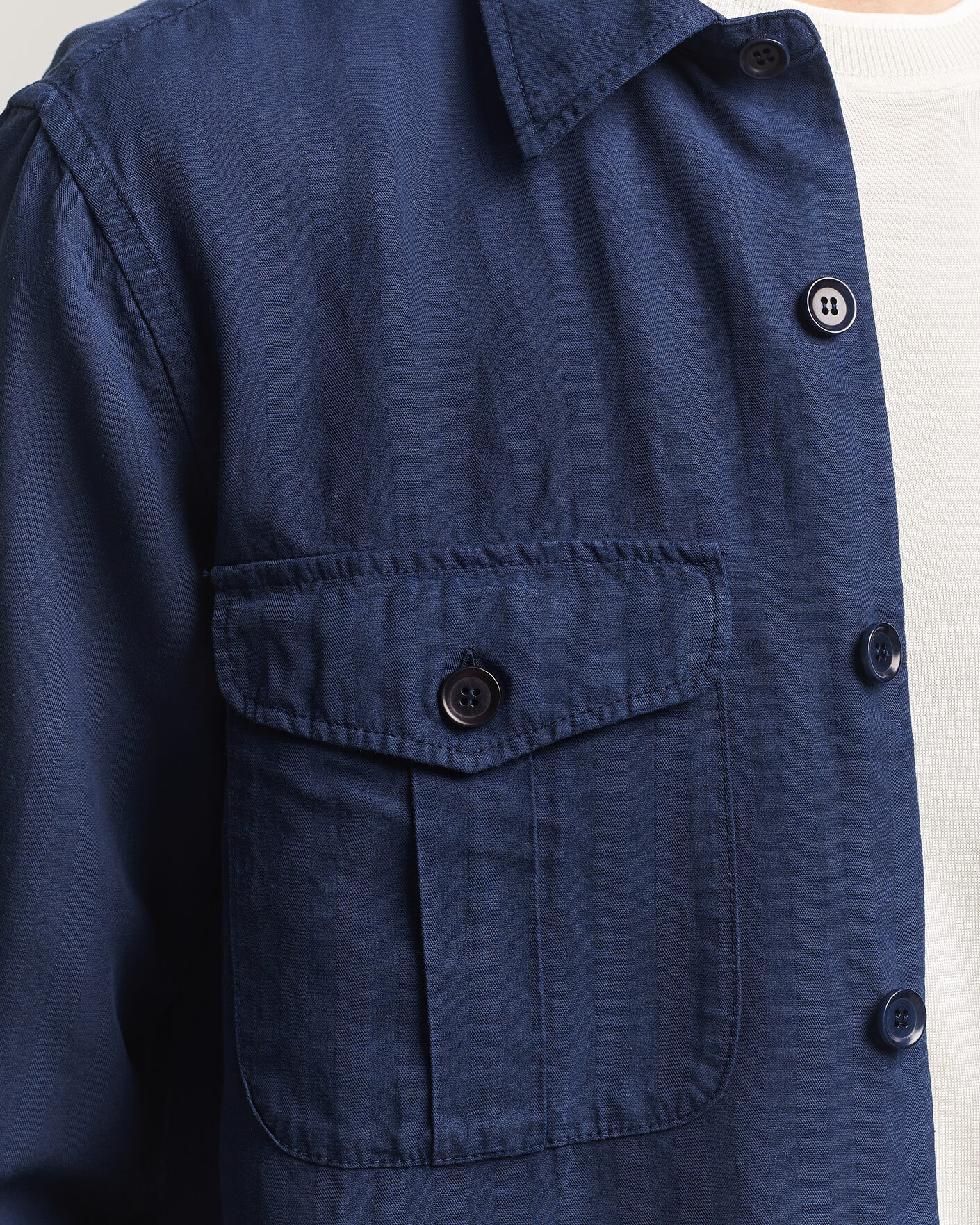 Herr | Skjortor | Aspesi | Double Pocket Overshirt Navy