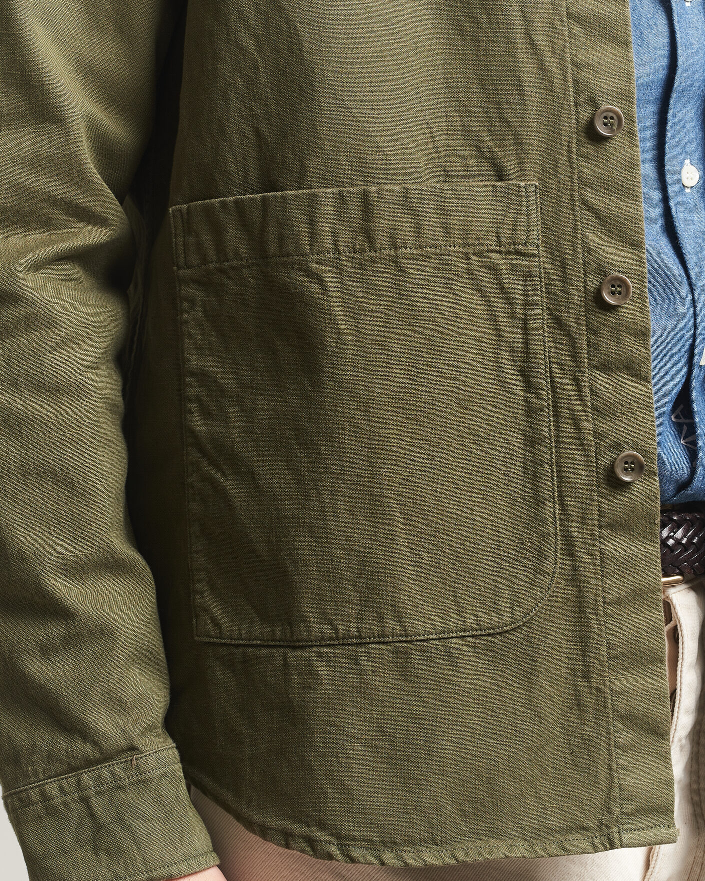 Herr | Jackor | Aspesi | Garment Dyed Utility Shirt Military
