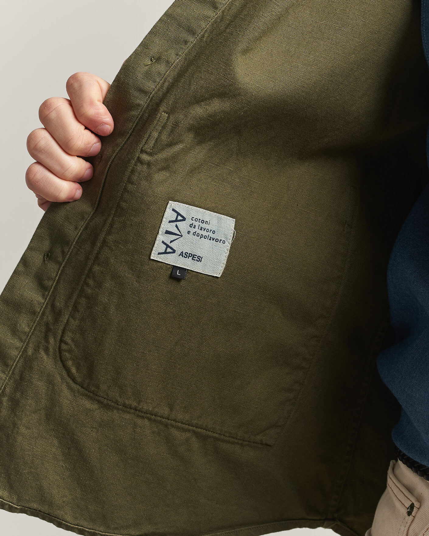 Herr | Jackor | Aspesi | Garment Dyed Utility Shirt Military