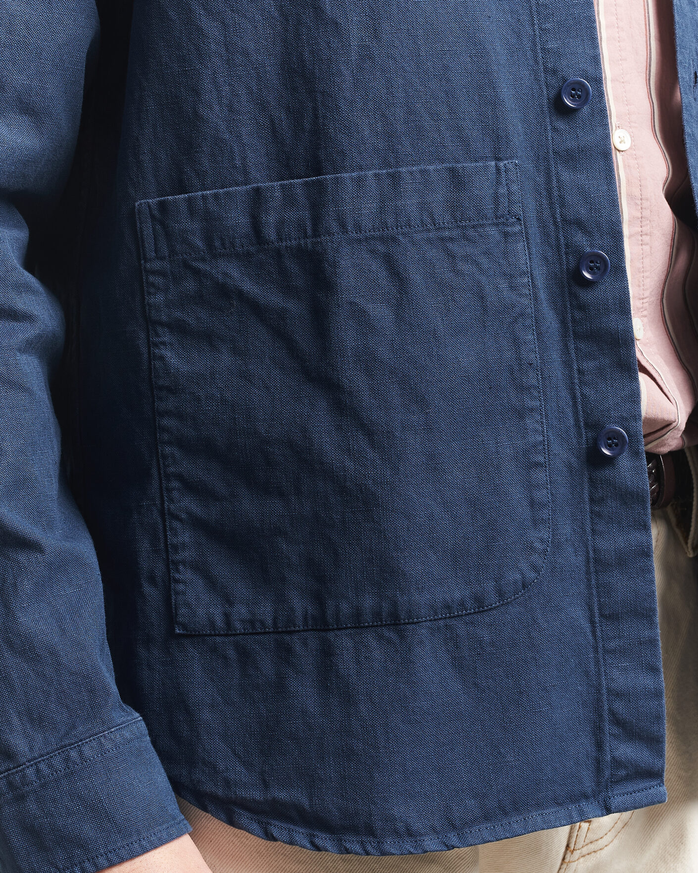 Herr | Jackor | Aspesi | Garment Dyed Utility Shirt Dark Blue
