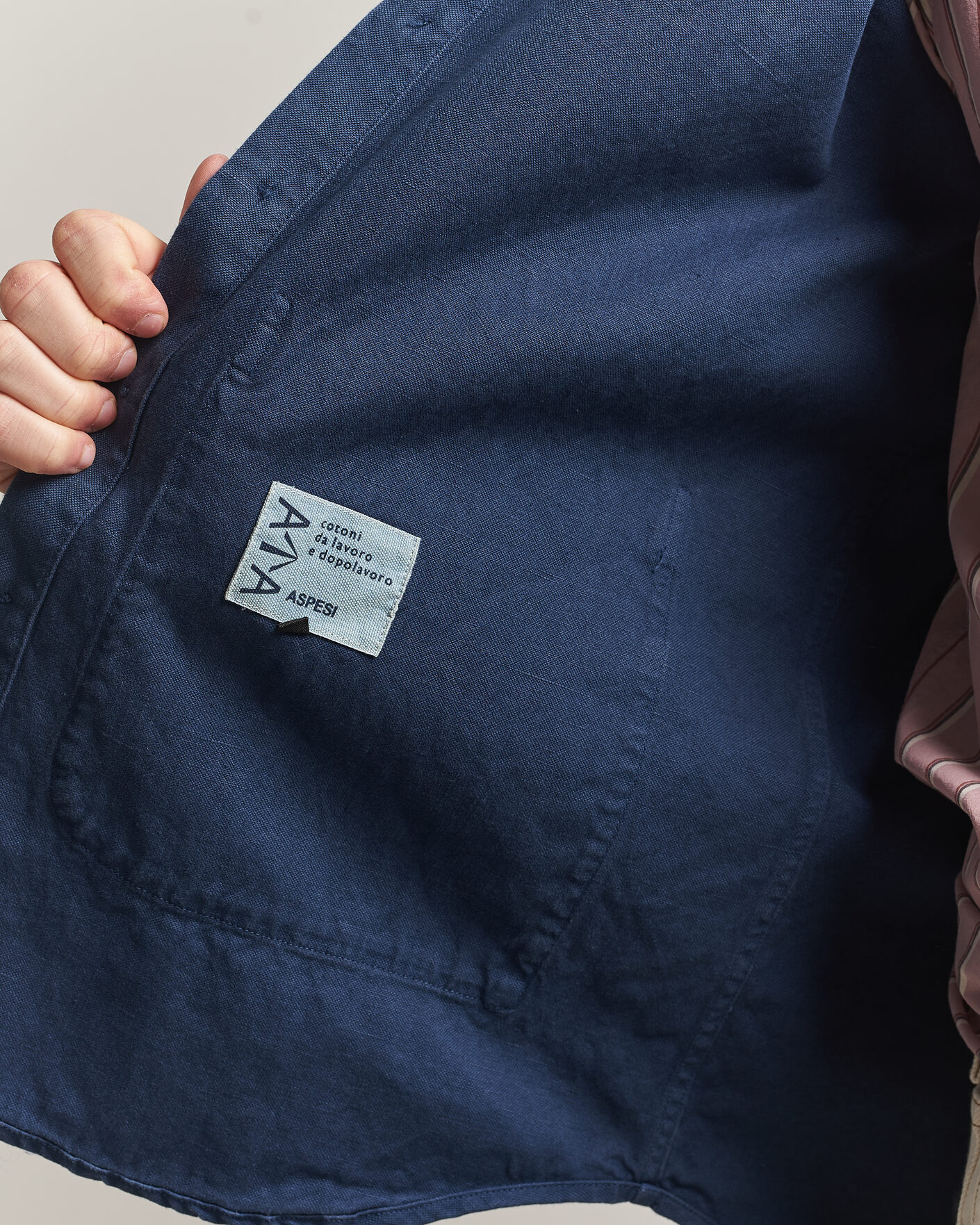 Herr | Jackor | Aspesi | Garment Dyed Utility Shirt Dark Blue