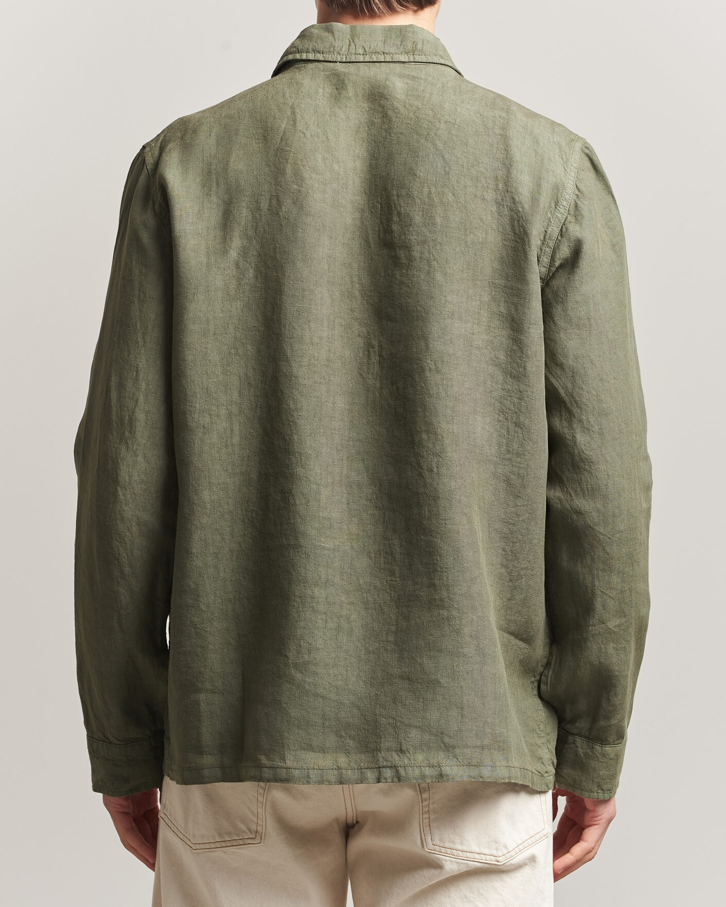 Herr | Jackor | Aspesi | Linen Overshirt Military
