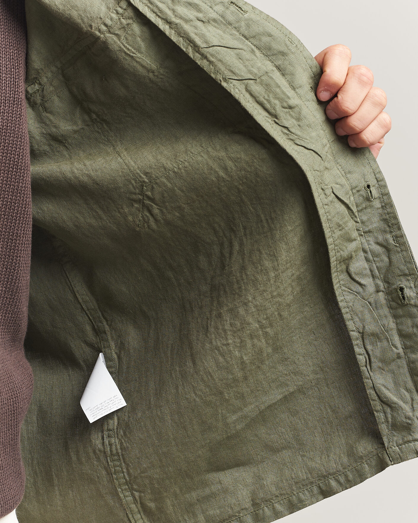 Herr | Jackor | Aspesi | Linen Overshirt Military