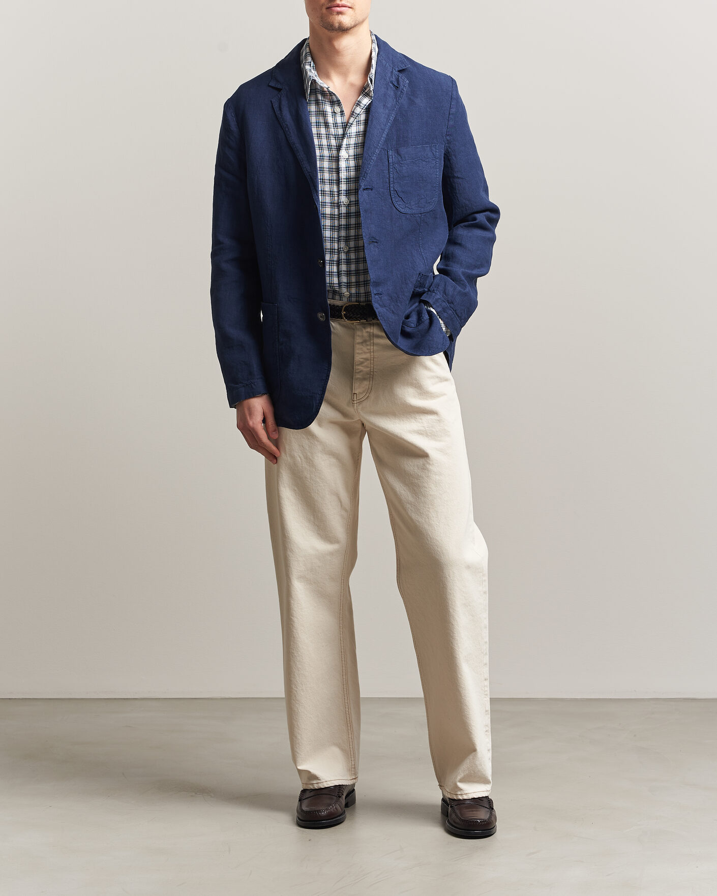 Herr | Kavajer | Aspesi | Samuraki Linen Blazer Navy