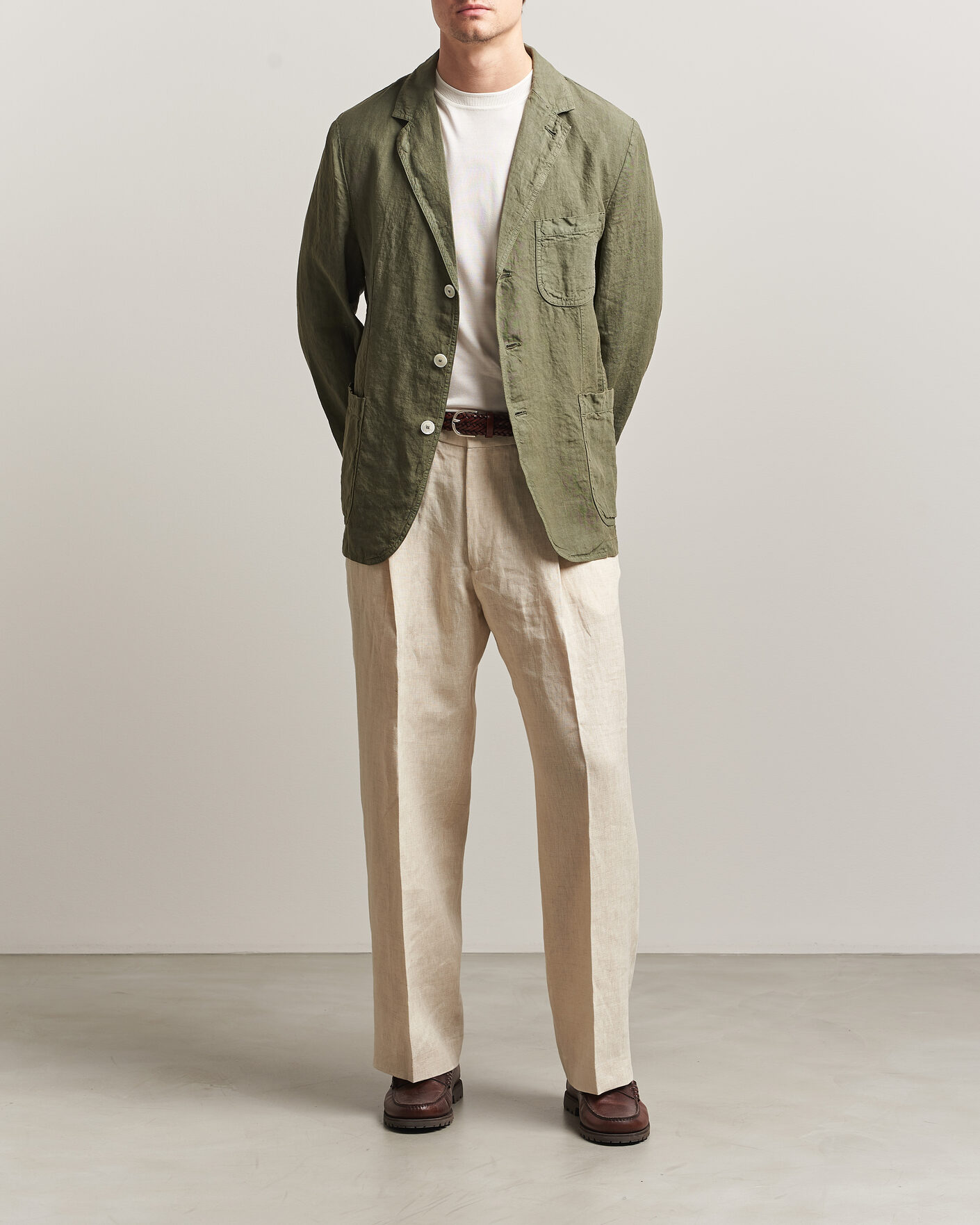 Herr | Kavajer | Aspesi | Samuraki Linen Blazer Military