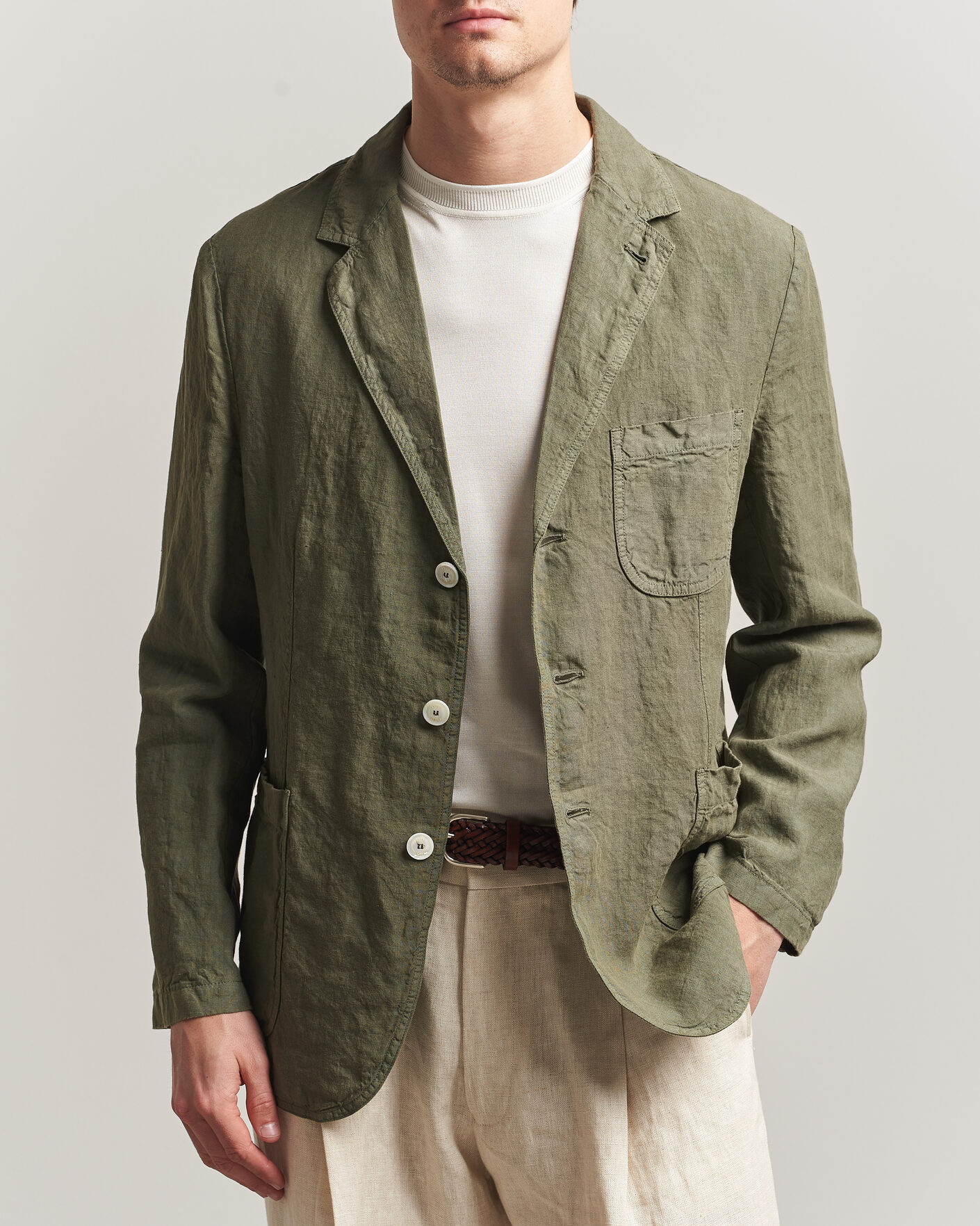 Herr | Kavajer | Aspesi | Samuraki Linen Blazer Military
