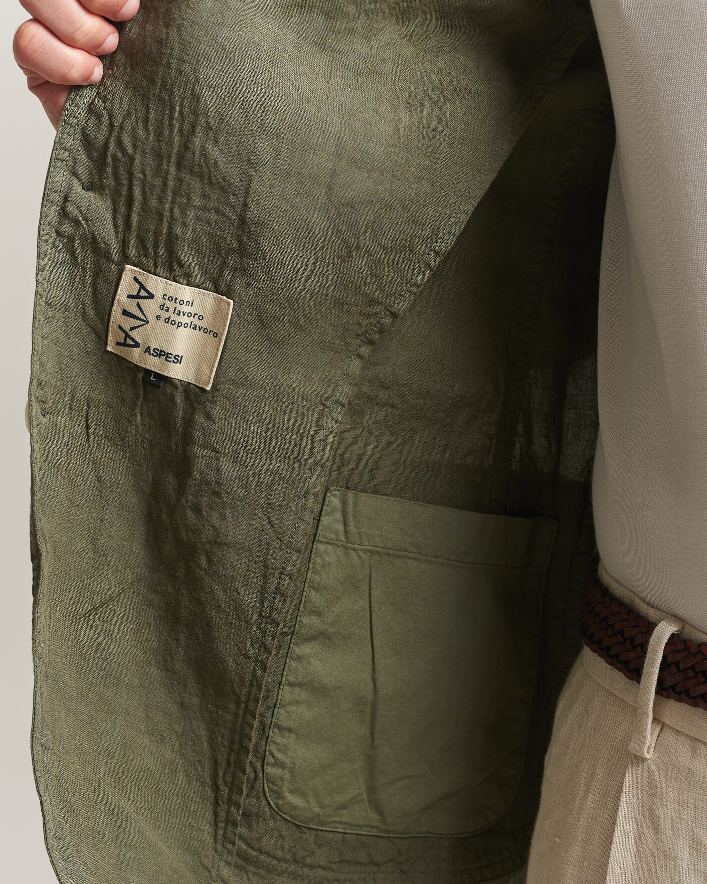 Herr | Kavajer | Aspesi | Samuraki Linen Blazer Military