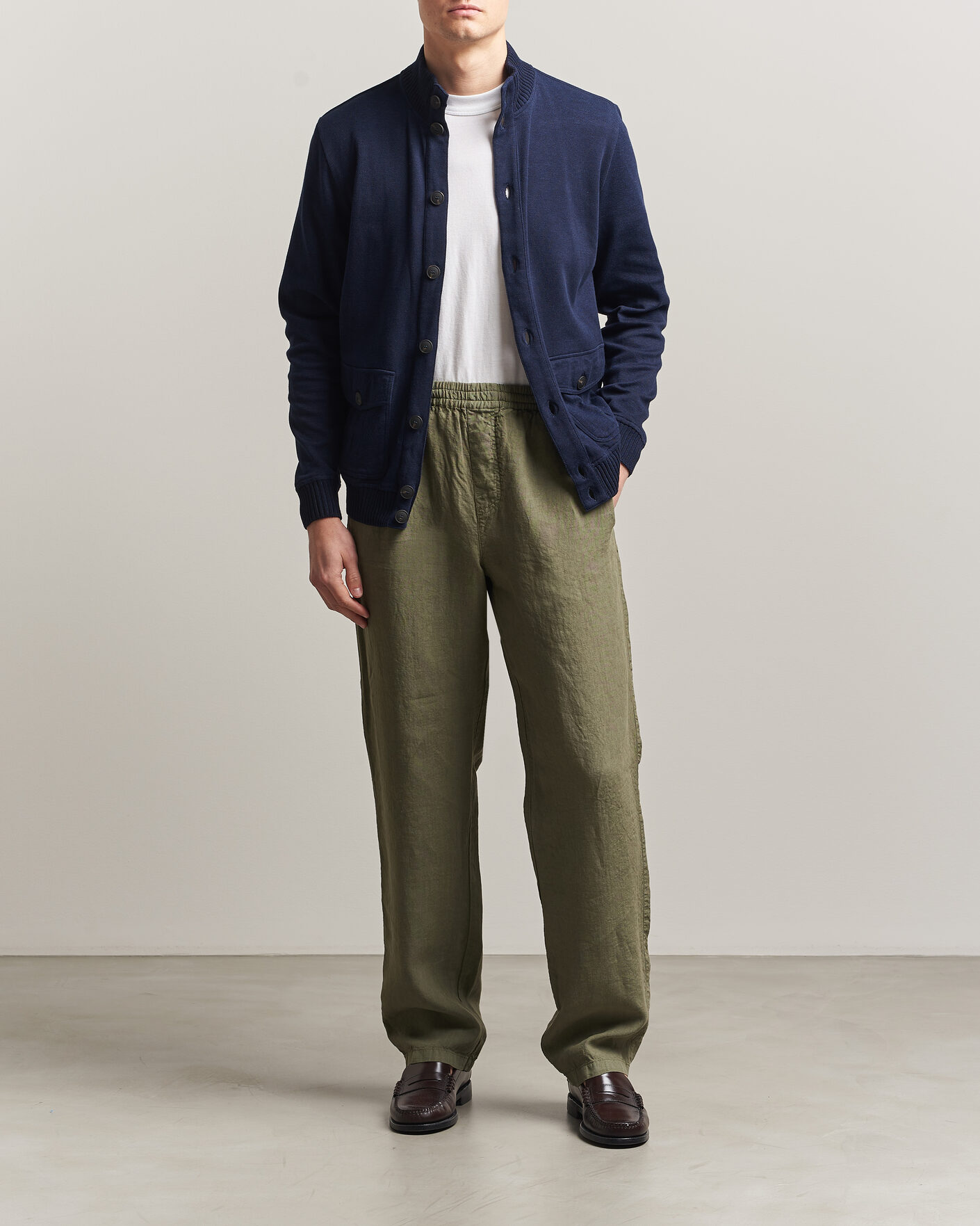 Herr | Byxor | Aspesi | Ventura Linen Pants Military