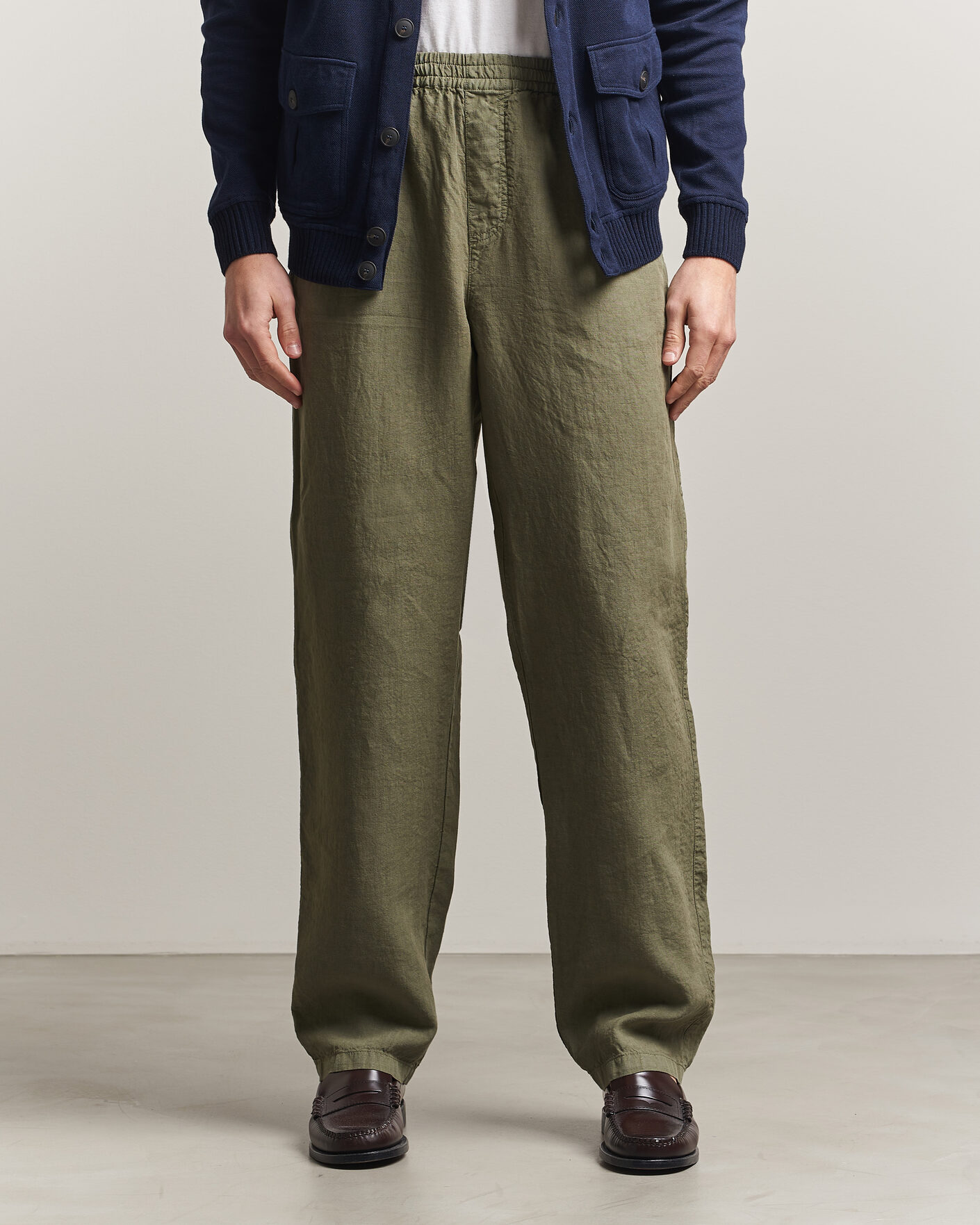 Herr | Byxor | Aspesi | Ventura Linen Pants Military