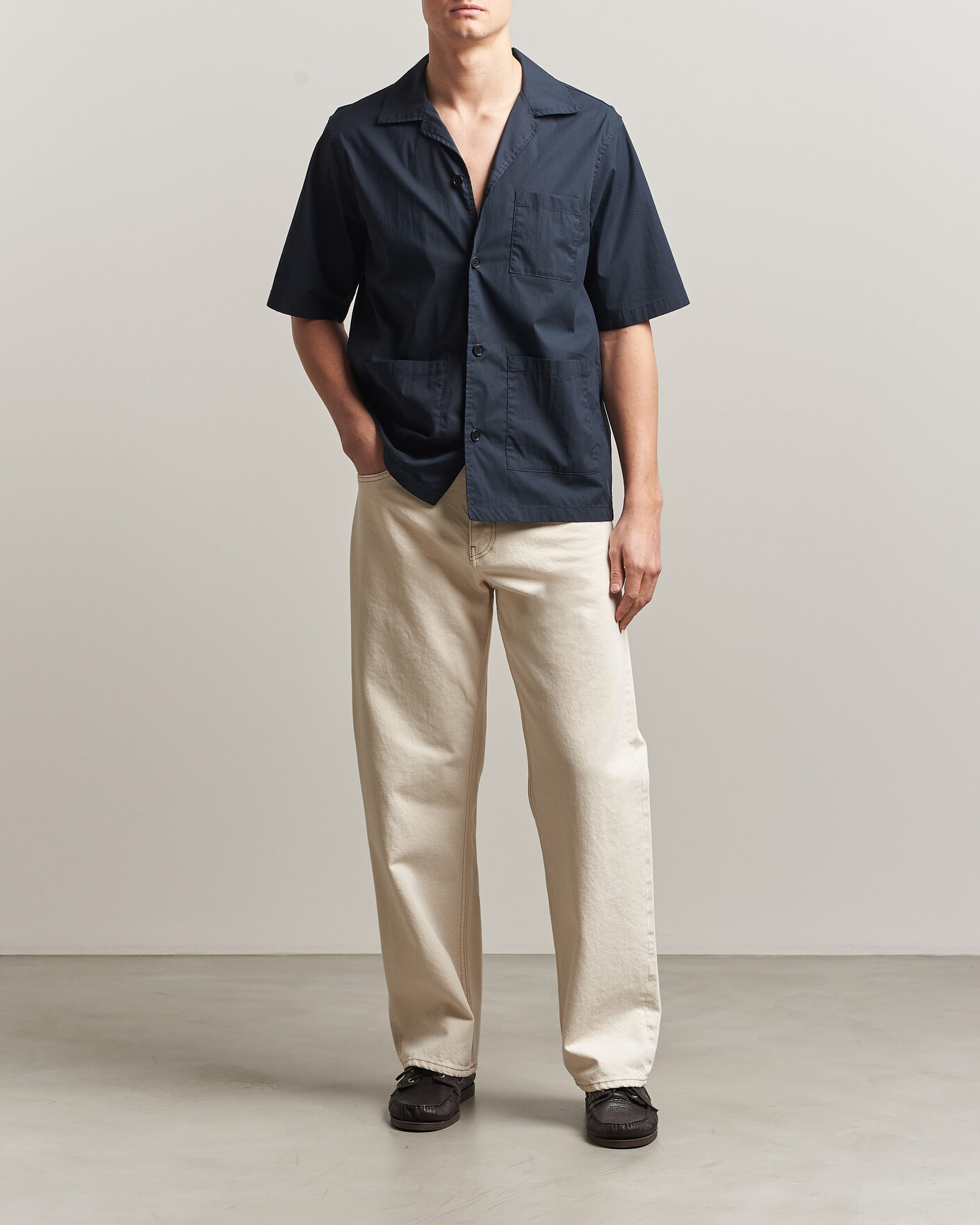 Herr | Skjortor | Aspesi | Ago Short Sleeve Shirt Navy
