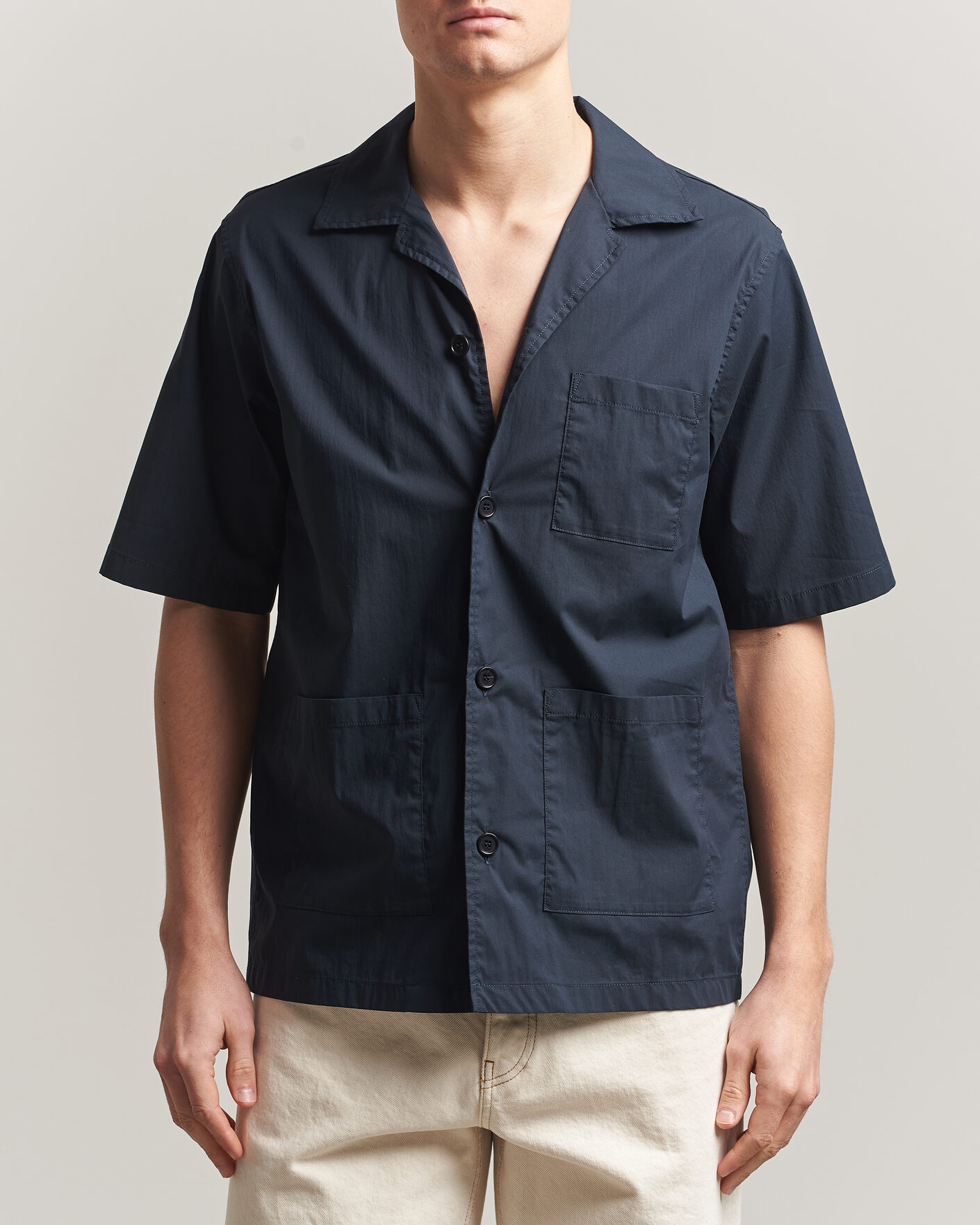 Herr | Skjortor | Aspesi | Ago Short Sleeve Shirt Navy