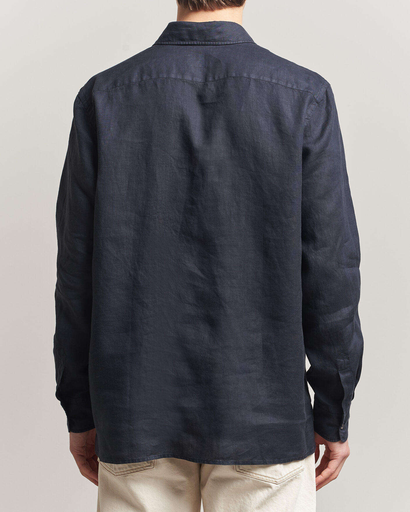Herr | Skjortor | Aspesi | Popover Linen Shirt Navy