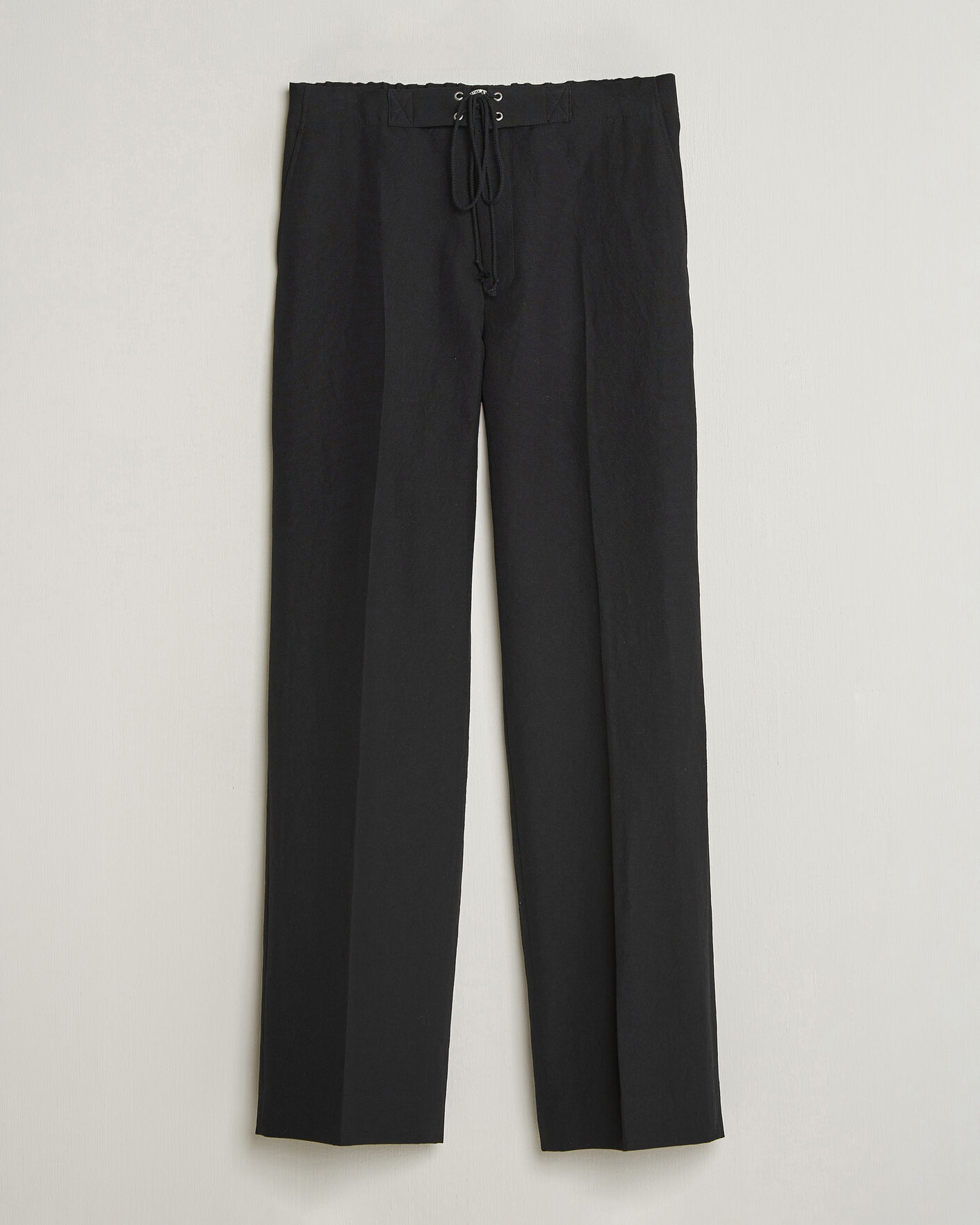 Herr | Byxor | Auralee | Wool/Linen Ox Drawstring Pants Black