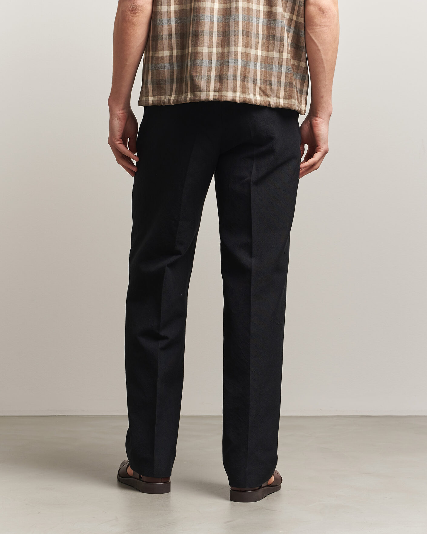 Herr | Byxor | Auralee | Wool/Linen Ox Drawstring Pants Black