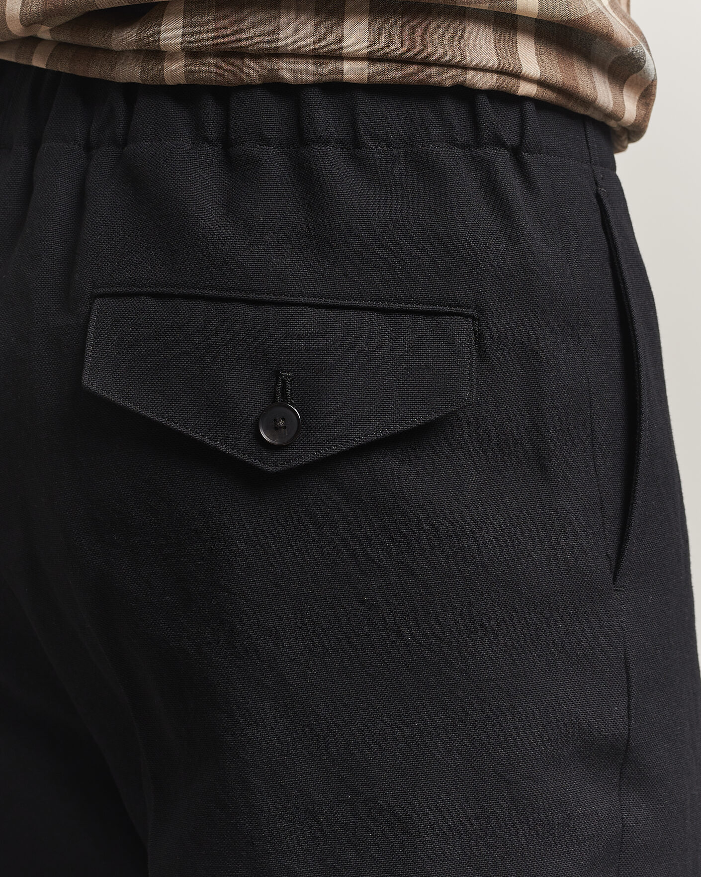 Herr | Byxor | Auralee | Wool/Linen Ox Drawstring Pants Black