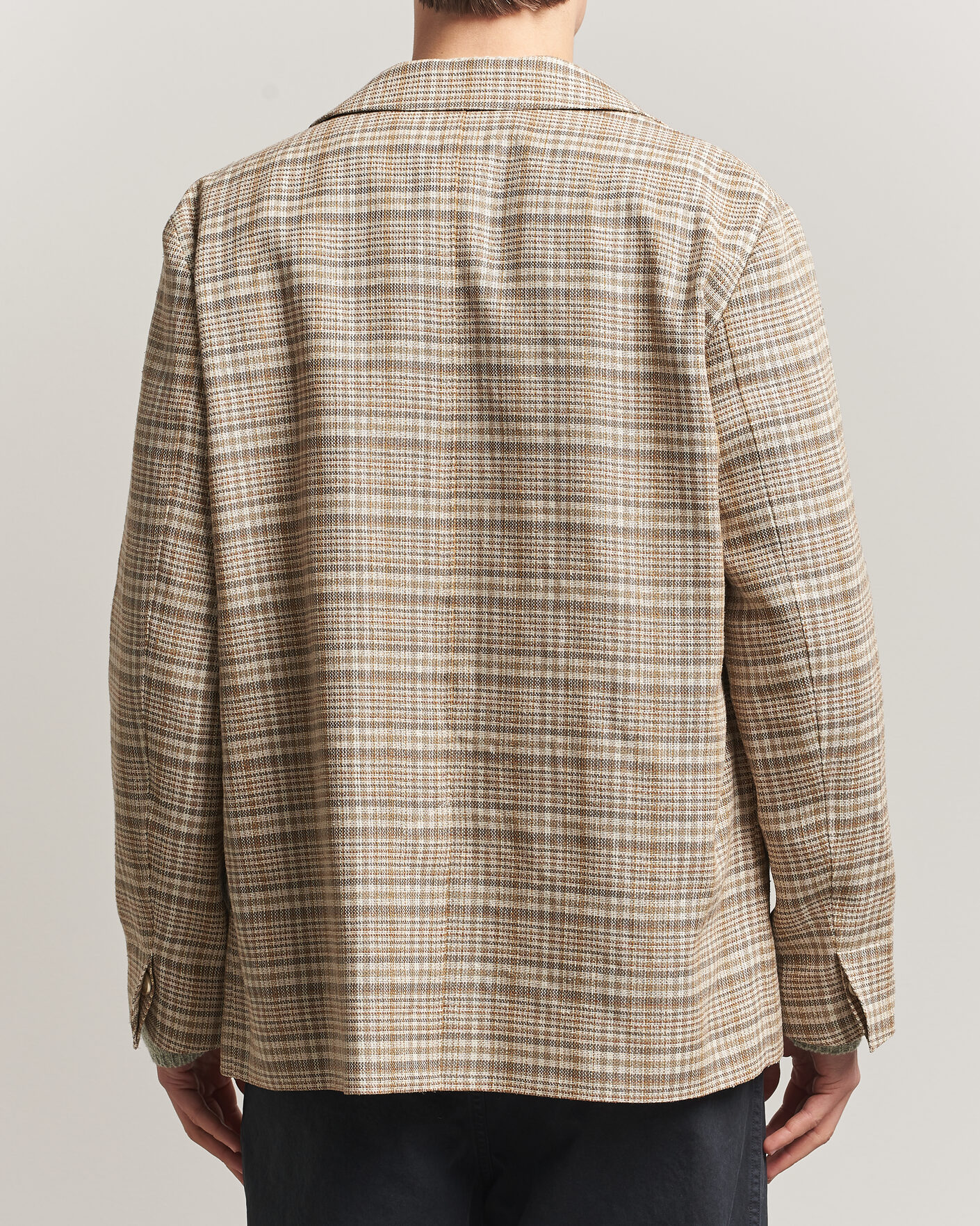 Herr | Jackor | Auralee | Silk/Linen Chore Jacket Beige Check