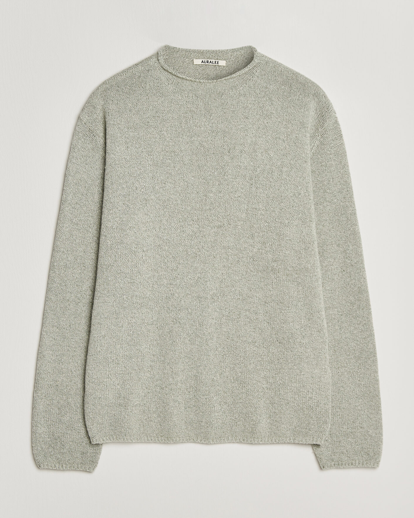 Herr | Tröjor | Auralee | Cashmere/Silk Crew Neck Mint Melange