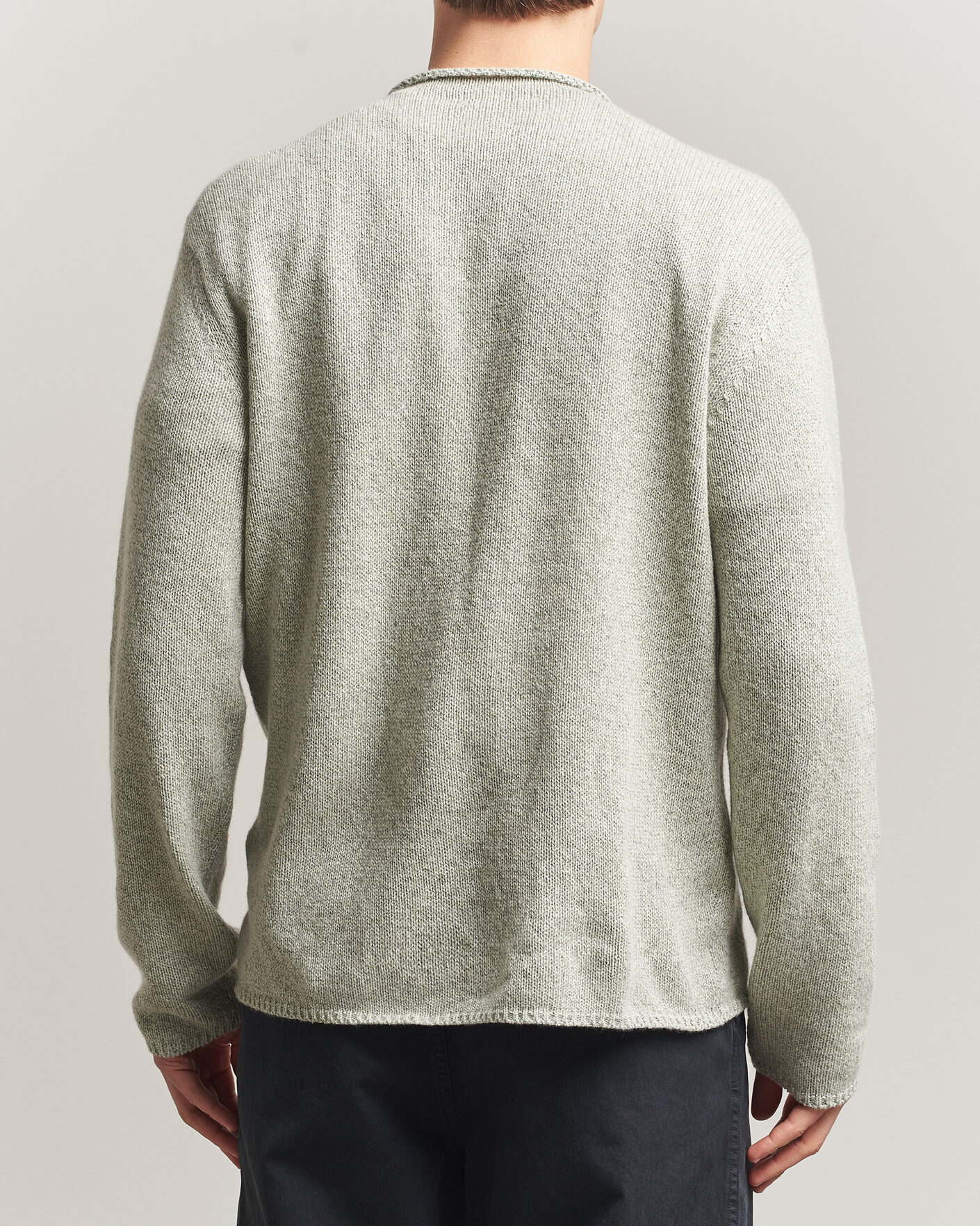 Herr | Tröjor | Auralee | Cashmere/Silk Crew Neck Mint Melange