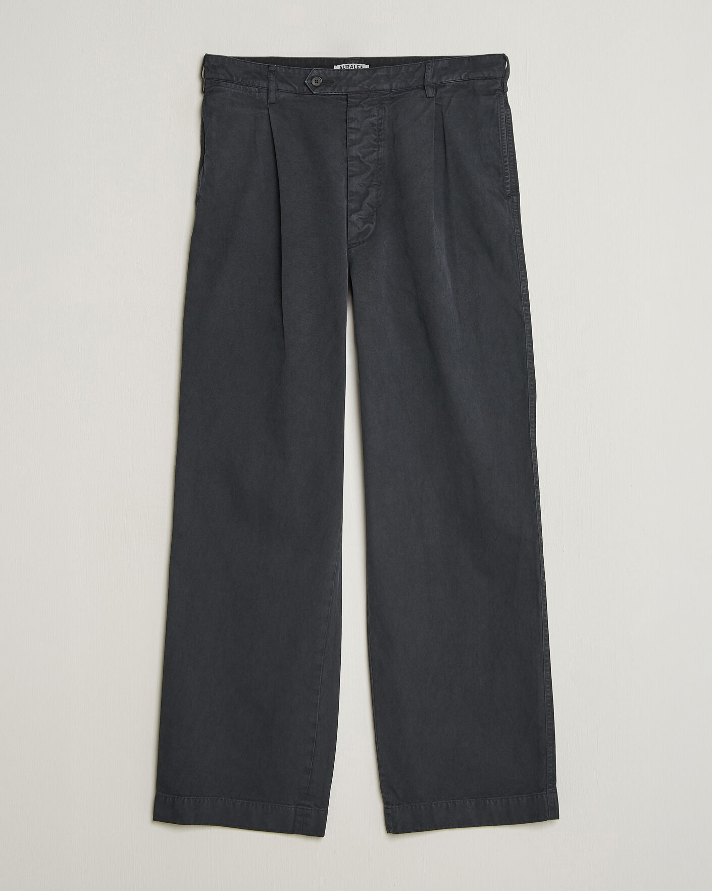 Herr | Byxor | Auralee | Garment Dyed Finx Chinos Black