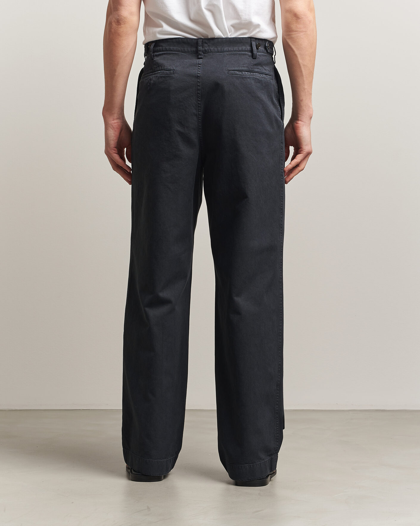 Herr | Byxor | Auralee | Garment Dyed Finx Chinos Black
