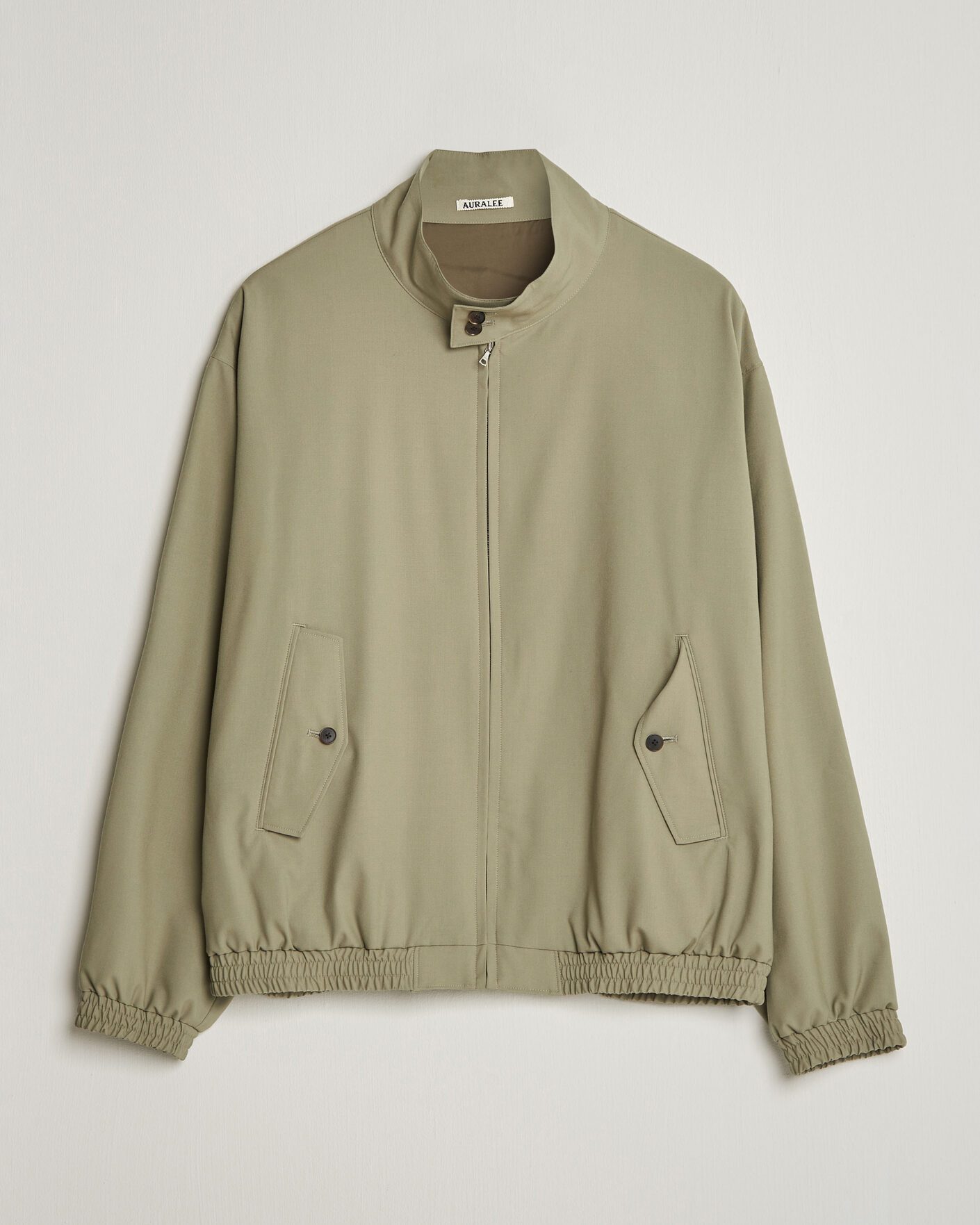 Herr | Jackor | Auralee | Wool Zip Bomber Jacket Light Khaki