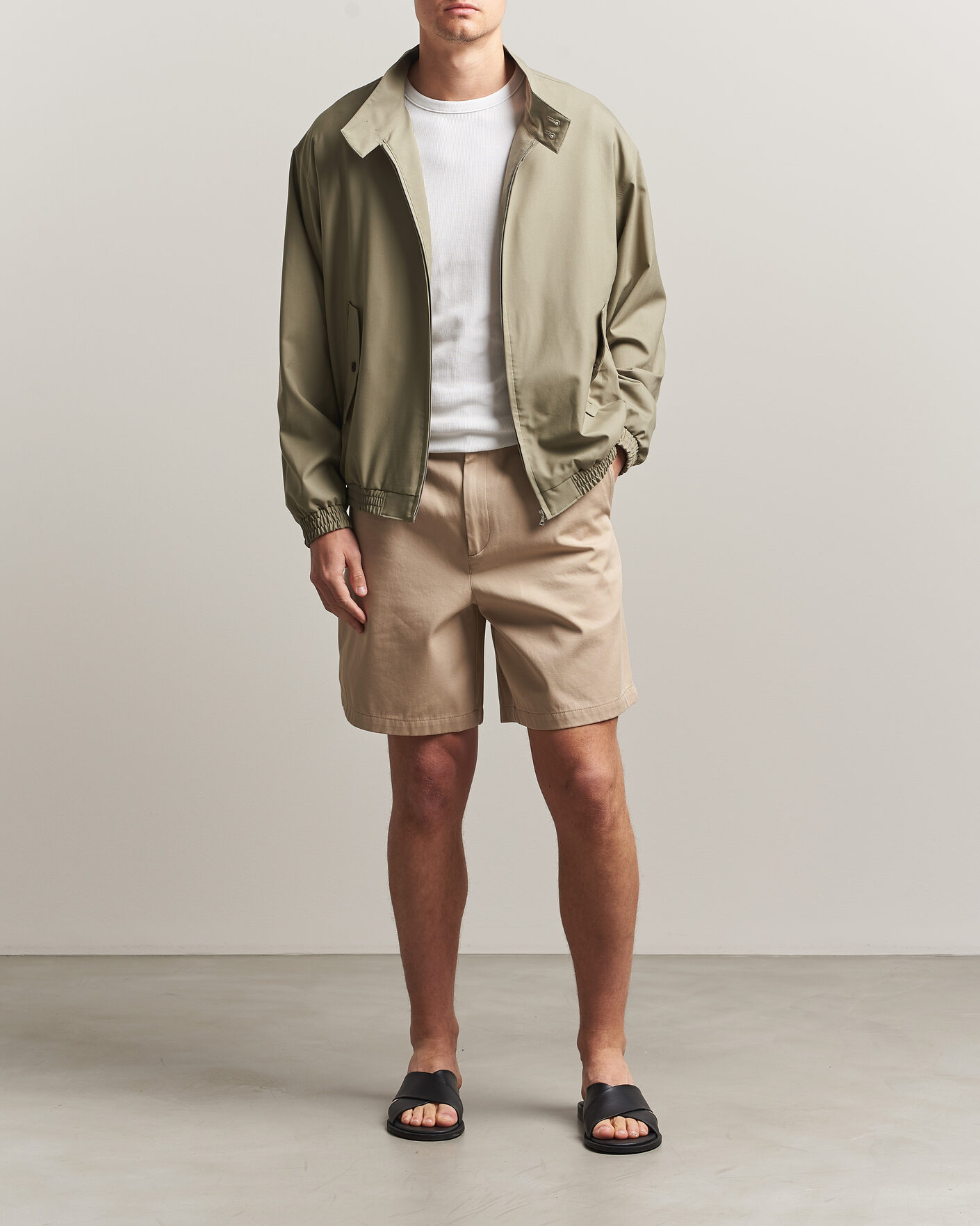 Herr | Jackor | Auralee | Wool Zip Bomber Jacket Light Khaki