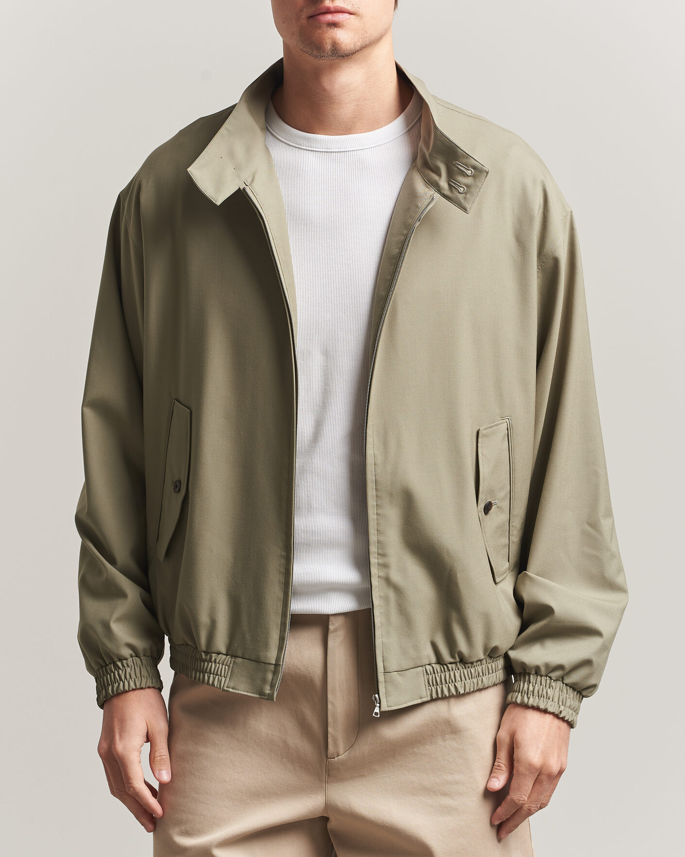 Herr | Jackor | Auralee | Wool Zip Bomber Jacket Light Khaki