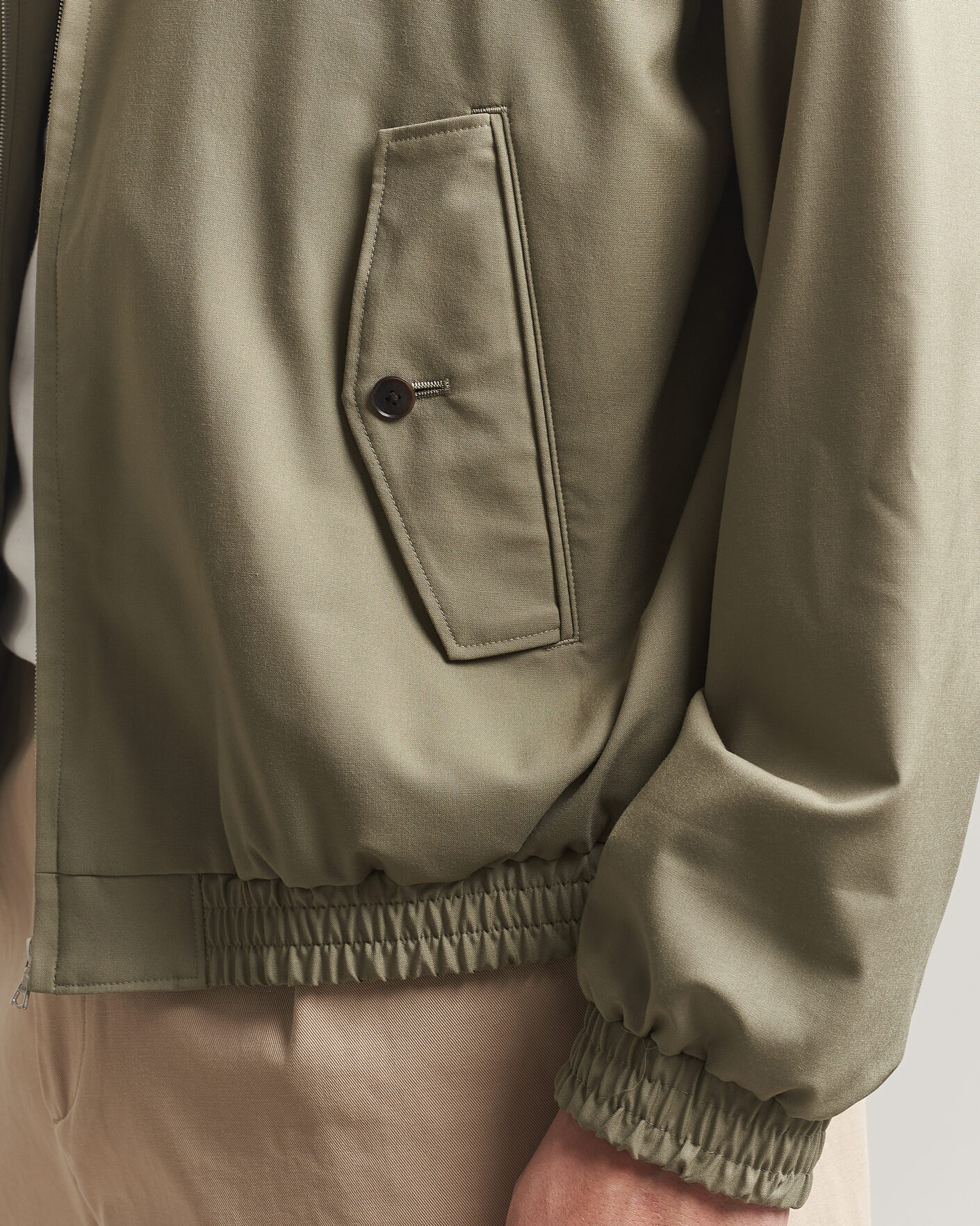 Herr | Jackor | Auralee | Wool Zip Bomber Jacket Light Khaki