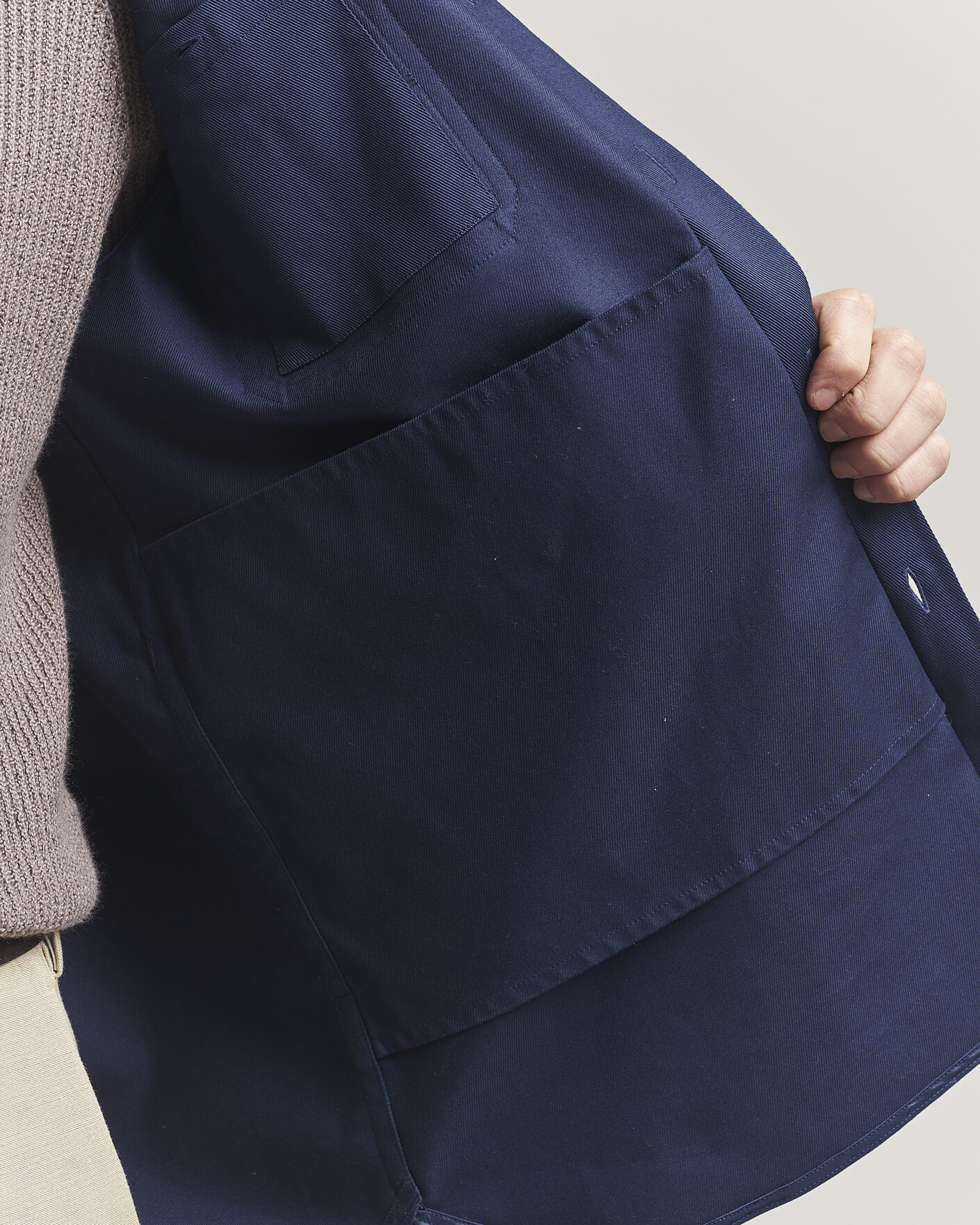 Herr | Skjortor | Caruso | Twill Cotton Overshirt Navy