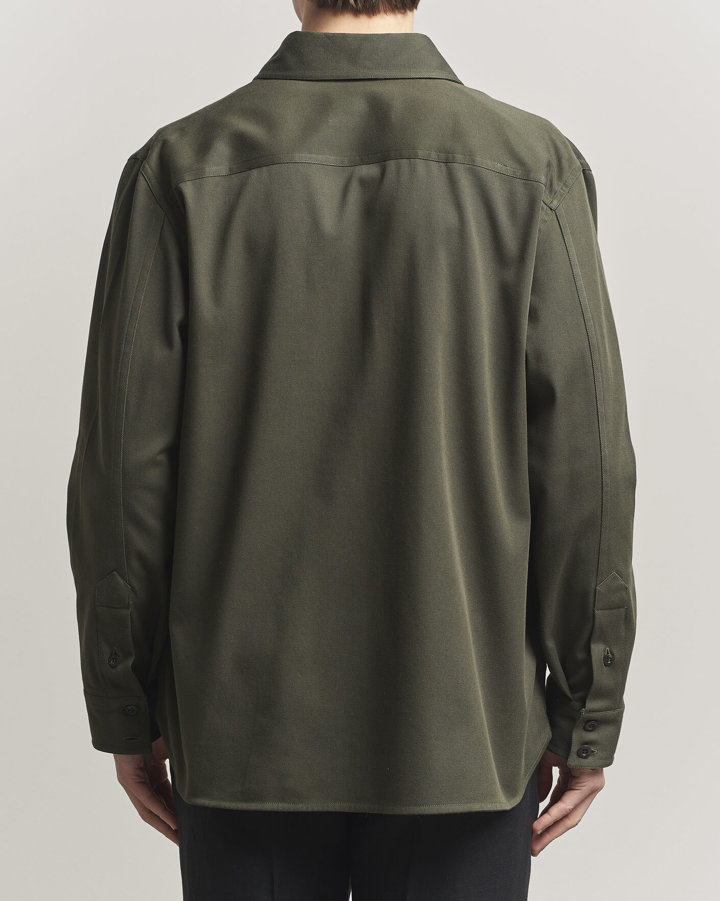 Herr | Skjortor | Caruso | Twill Cotton Overshirt Dark Green