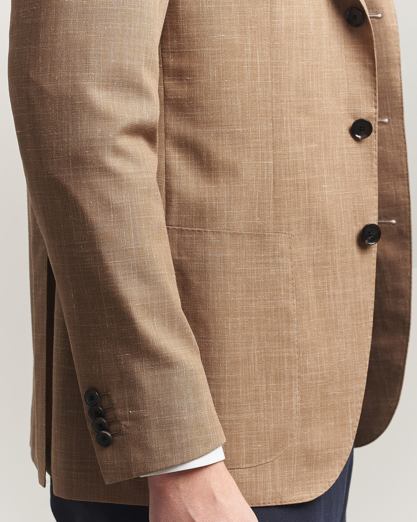 Herr | Kavajer | Caruso | Aida Wool/Silk Blazer Brown