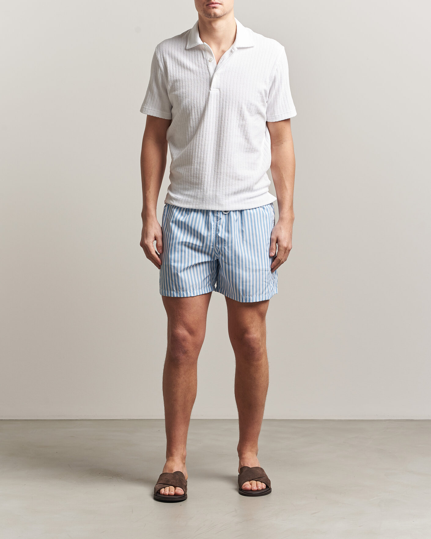 Herr | Badbyxor | Fedeli | Madeira Swim Trunk Wide Blue Stripes