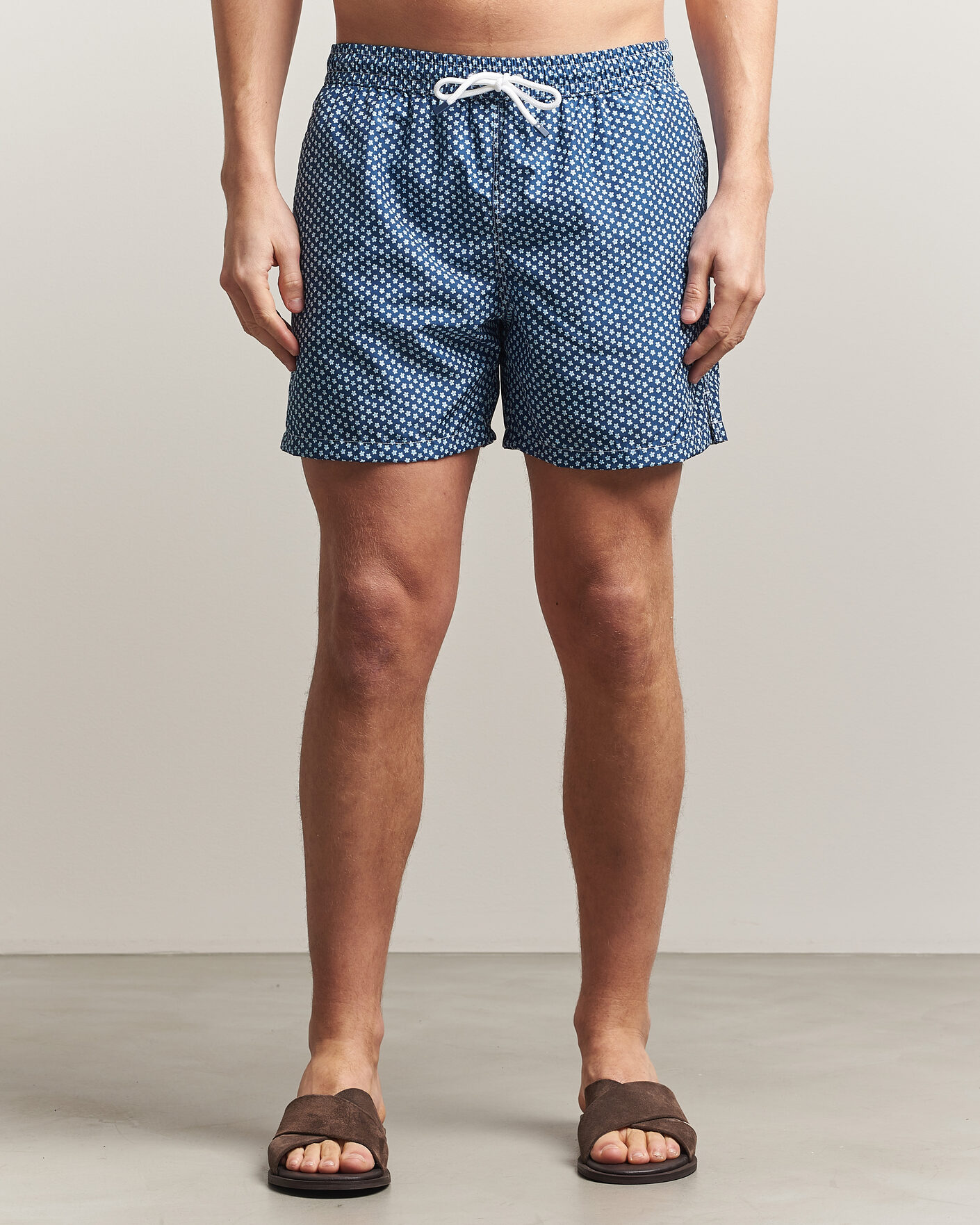 Herr | Badbyxor | Fedeli | Madeira Swim Trunk Blue Flowers